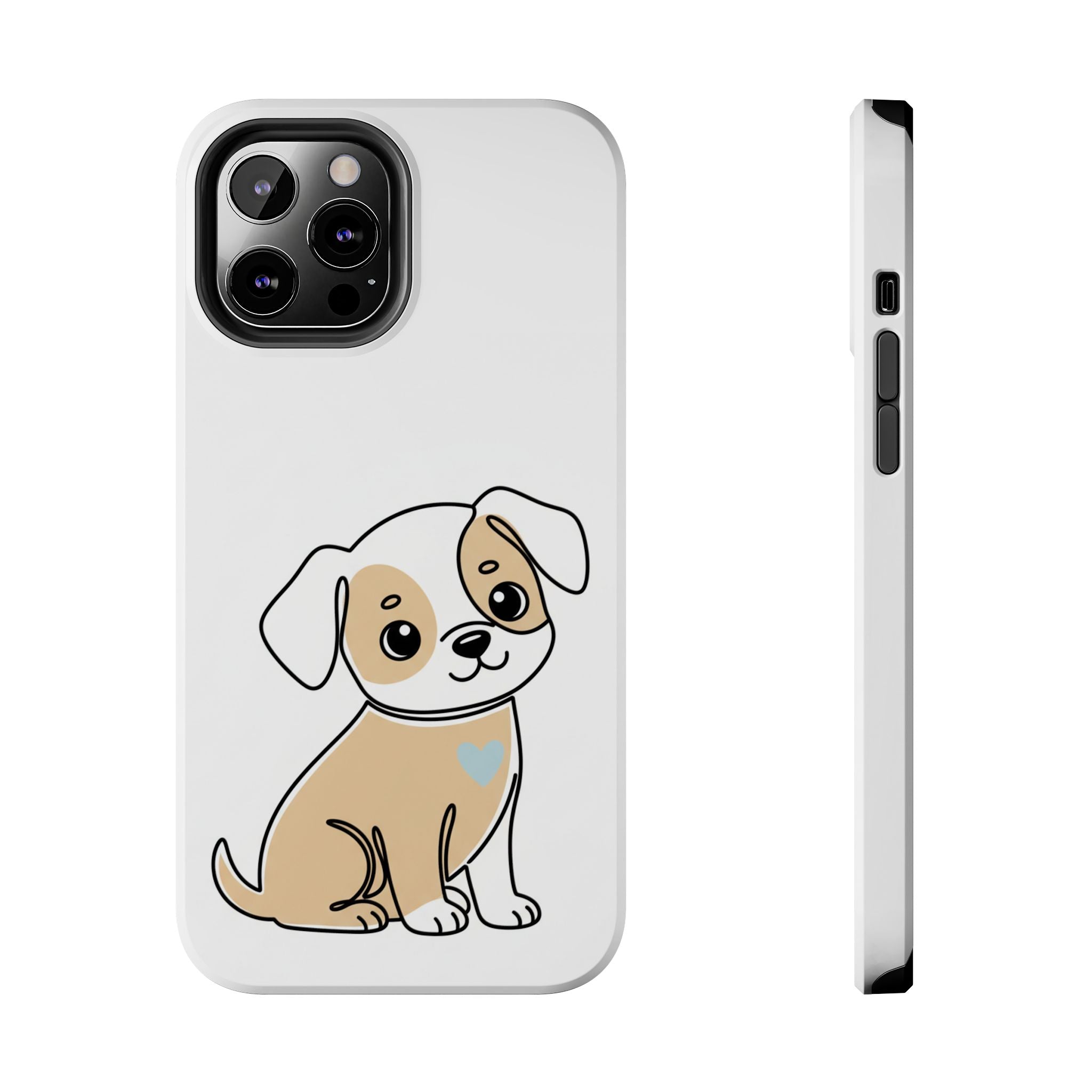 Cute Puppy Tough Phone Case – Cartoon Dog Protective Phone Cover