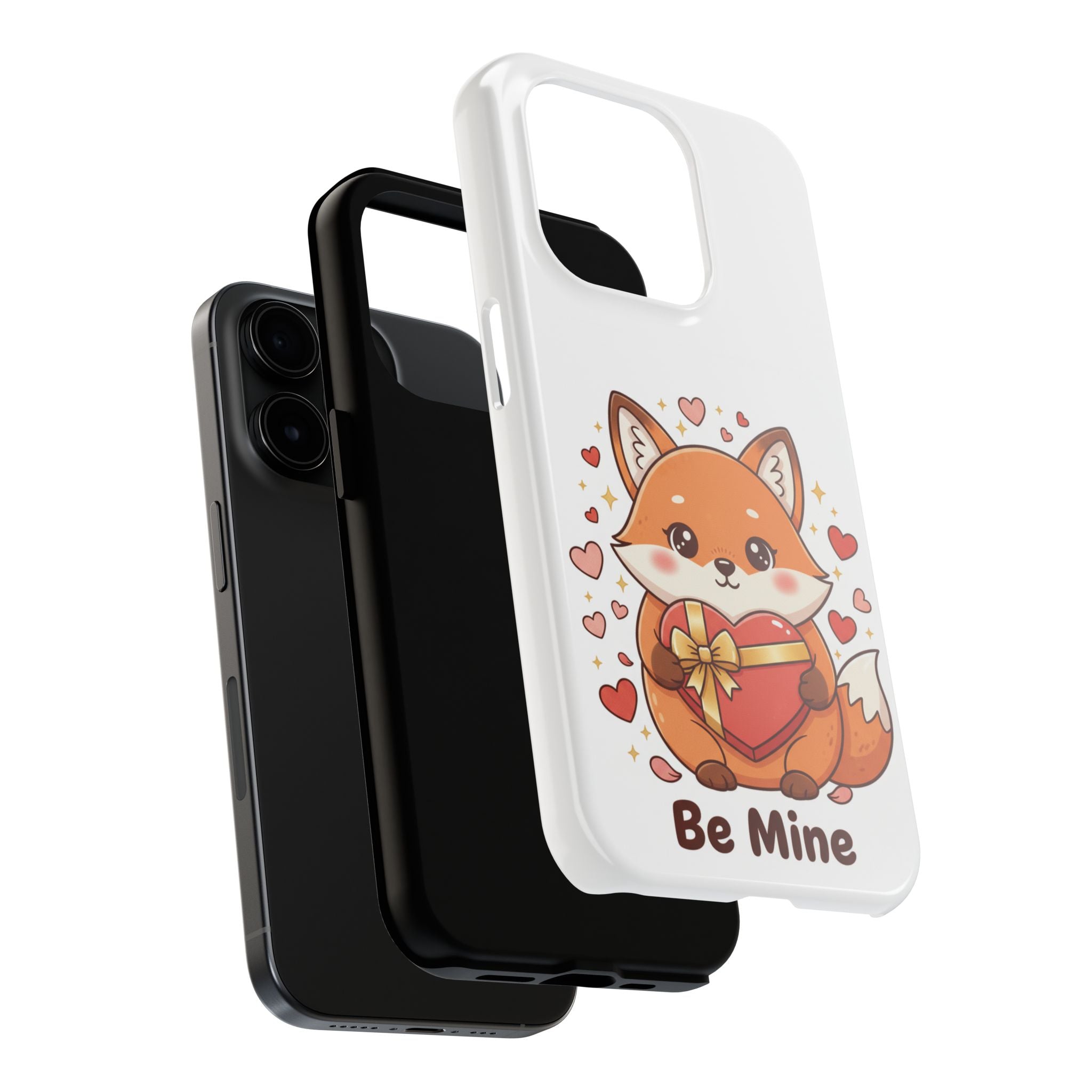 Phone Case — Cute Valentine Fox 'Be Mine' Protective Tough Case