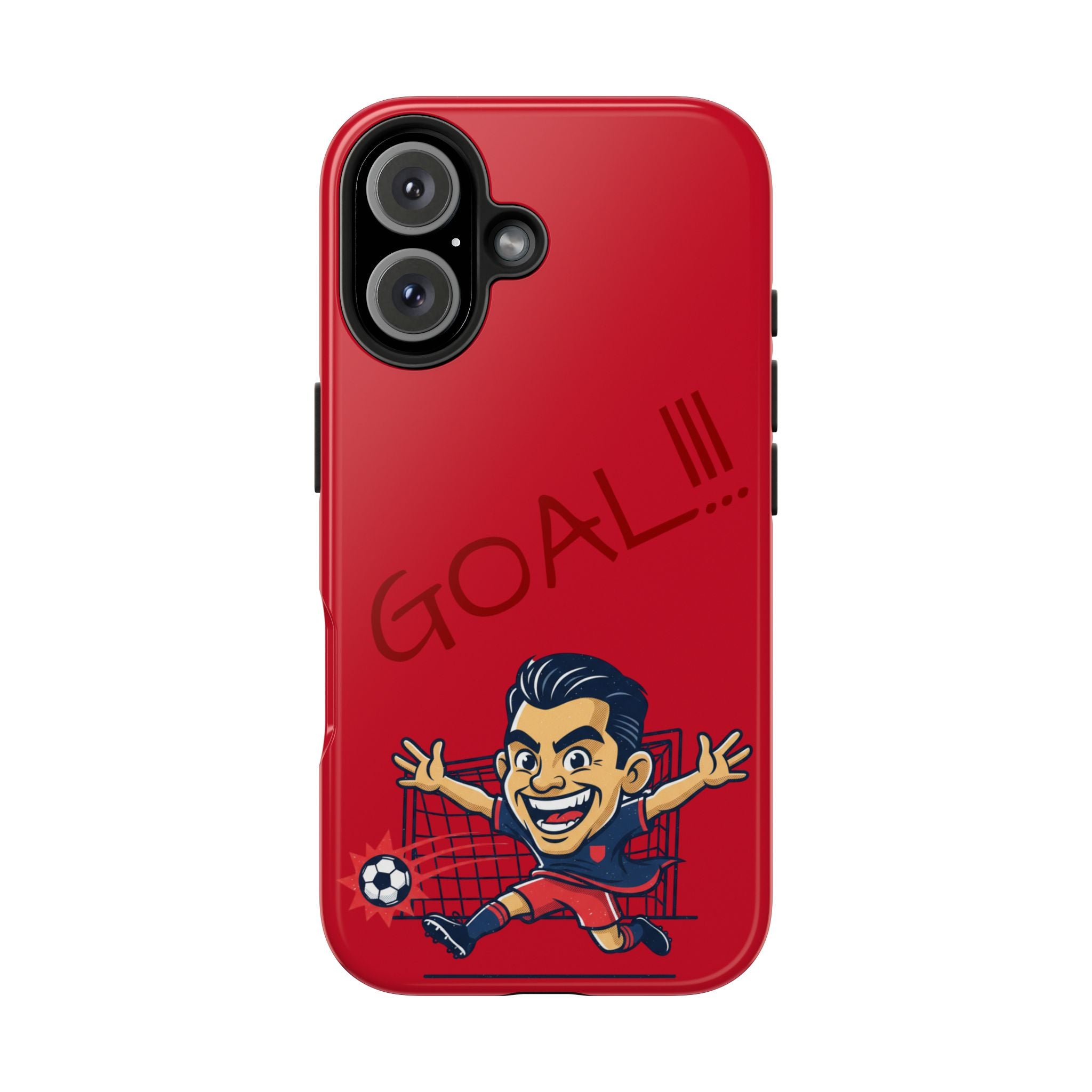 Phone Case — 'GOAL!!!' Cartoon Soccer Player Tough Protective Case
