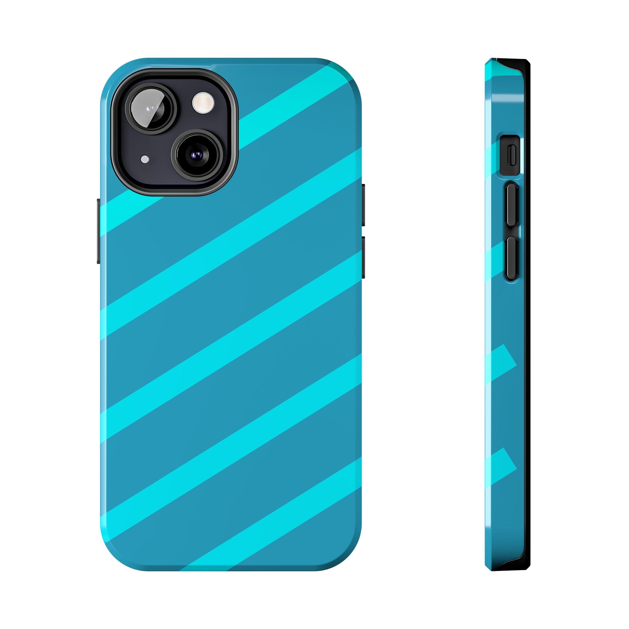 Tough Phone Case — Blue Diagonal Stripe Shockproof Cover