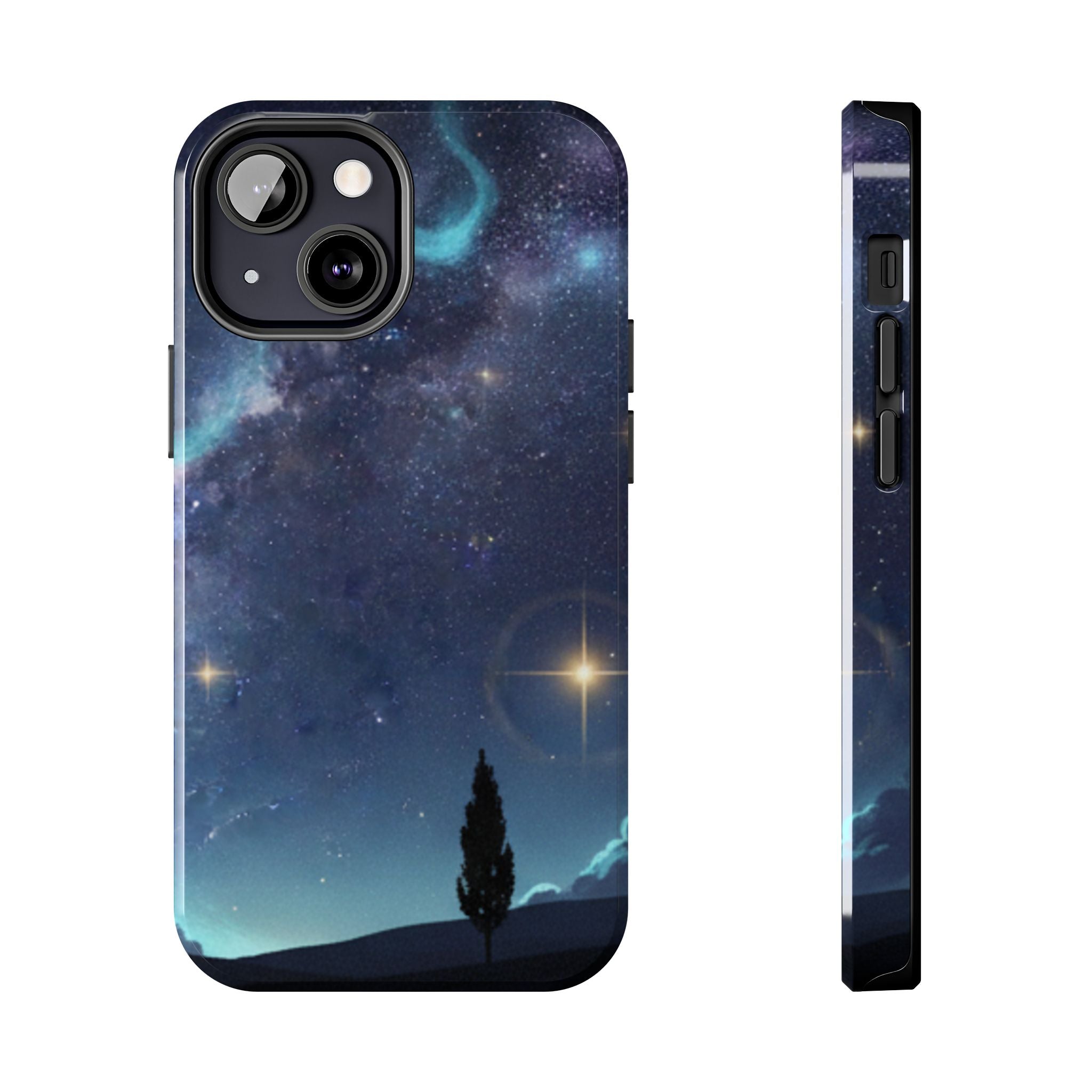 Galaxy Night Sky Tough Phone Case — Starry Landscape Protective Phone Cover