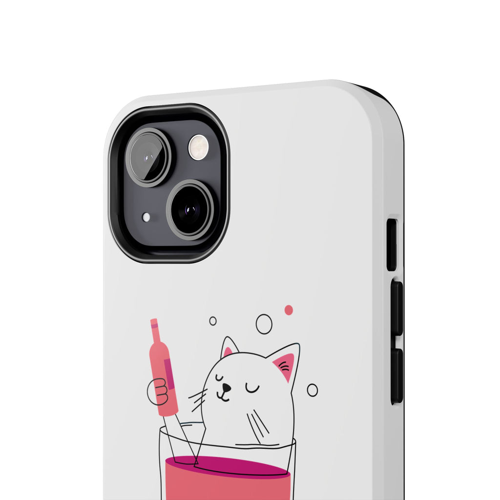 Cat Wine Phone Case — Cute Cat in Wine Glass Protective Case