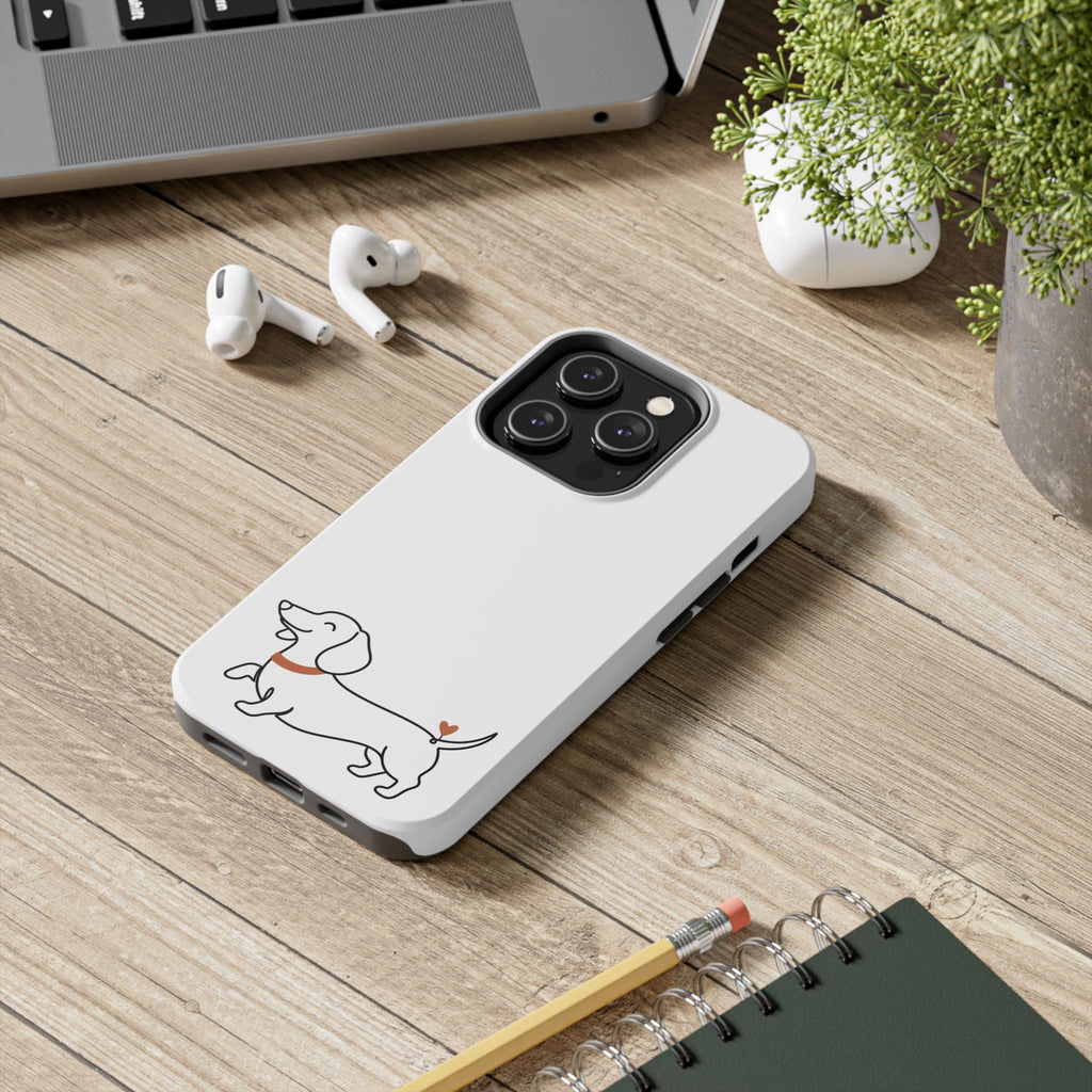Dachshund Heart Tough Phone Case – Cute Wiener Dog Protective Phone Cover
