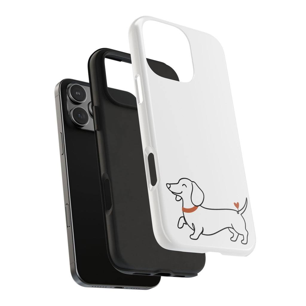 Dachshund Heart Tough Phone Case – Cute Wiener Dog Protective Phone Cover