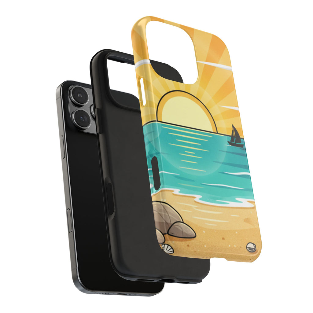 Tough Phone Case — Sunset Beach Sailboat Design