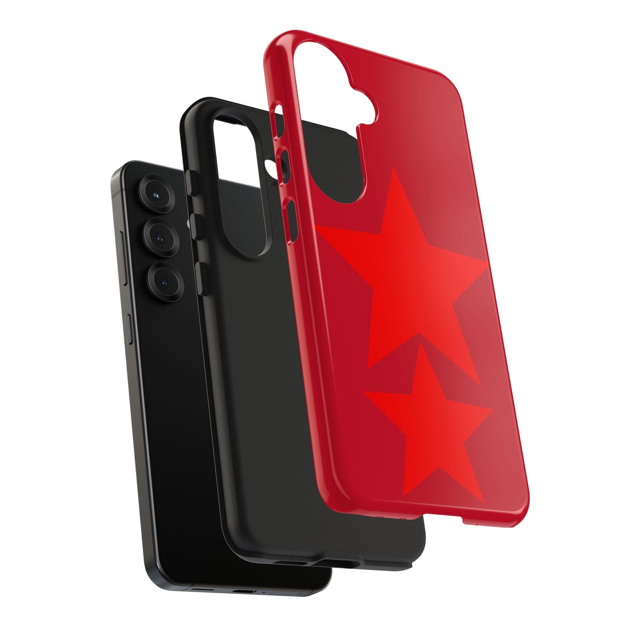 Red Star Tough Phone Case — Dual-Star Protective iPhone Cover