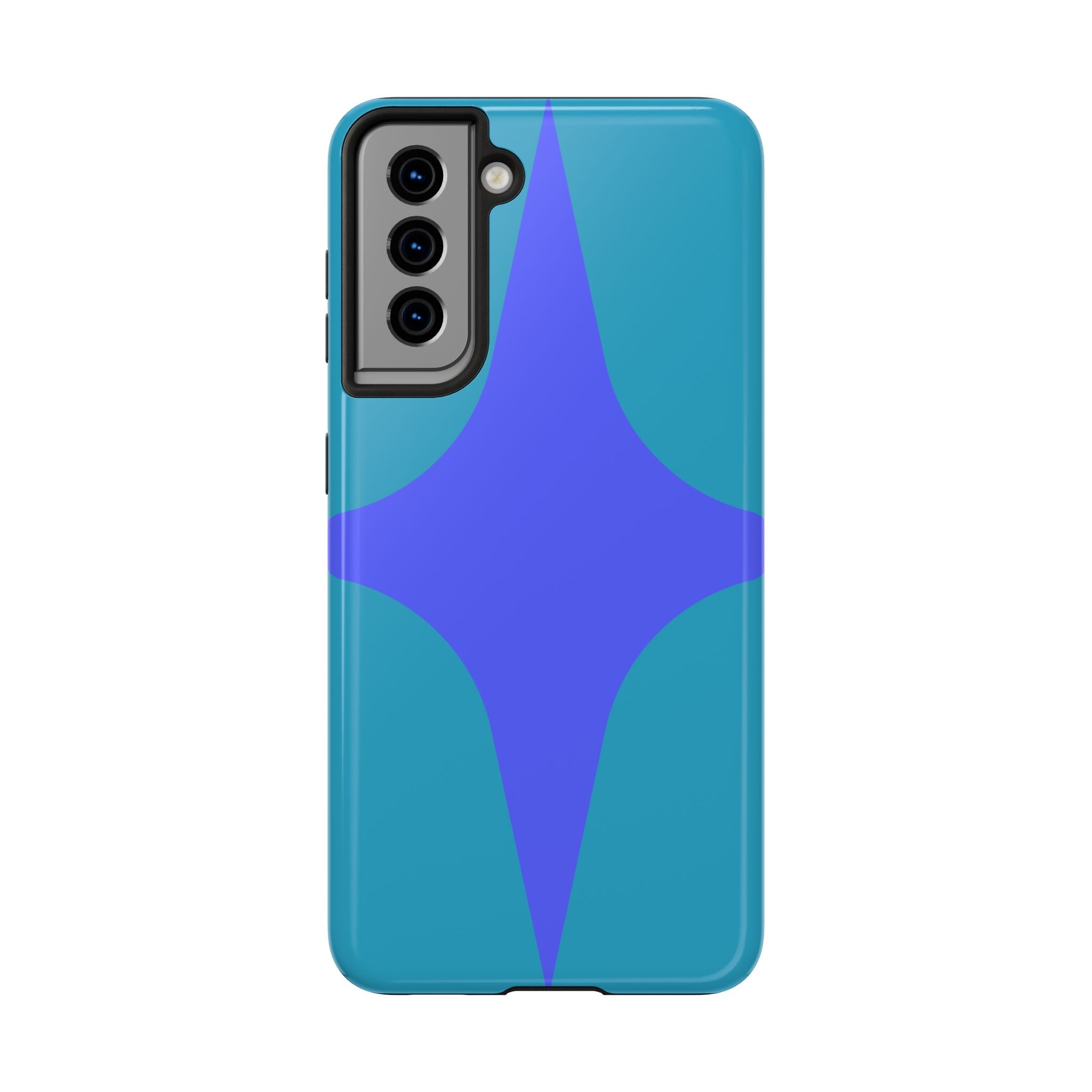 Teal & Indigo Starburst Tough Phone Case — Durable Protective Phone Case