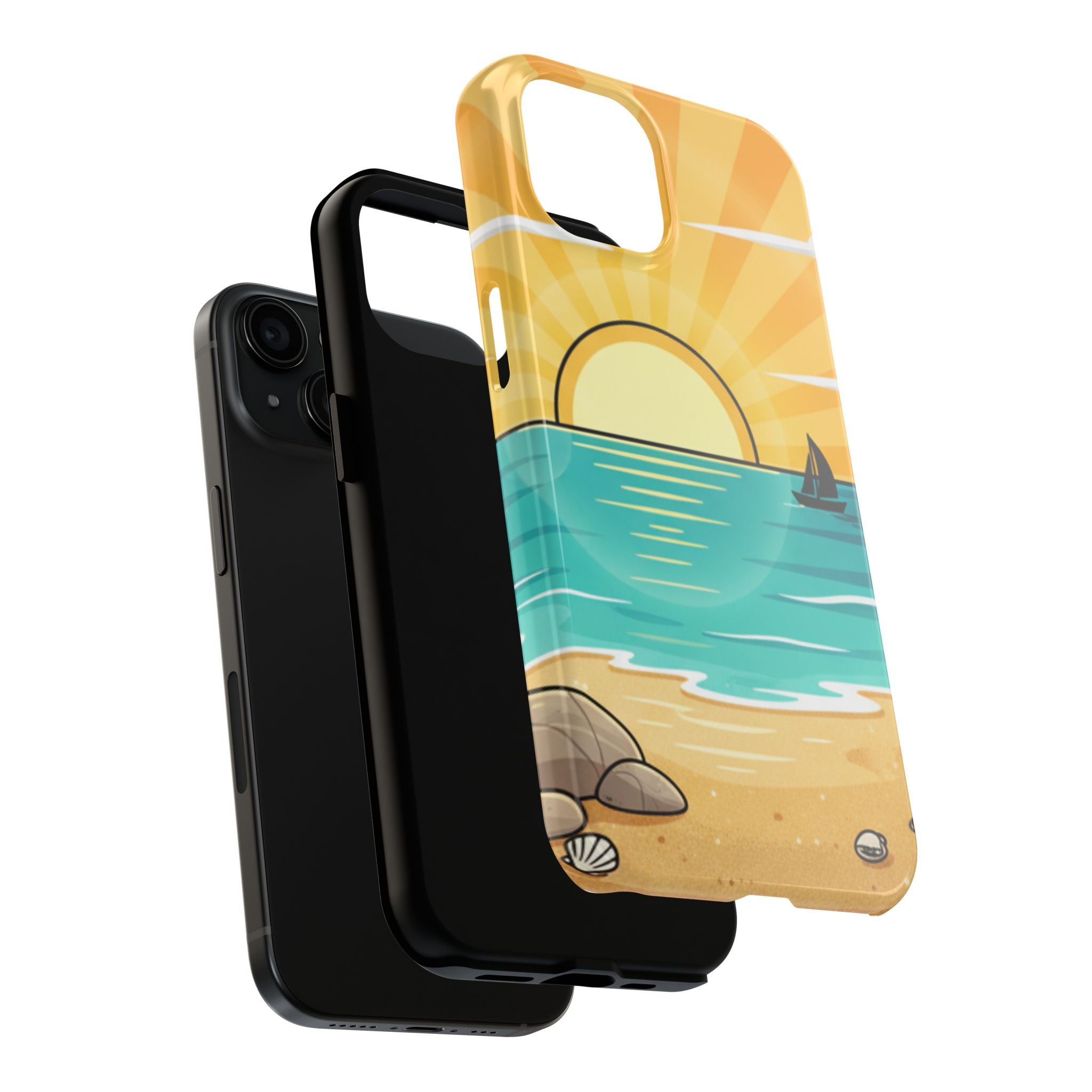 Tough Phone Case — Sunset Beach Sailboat Design