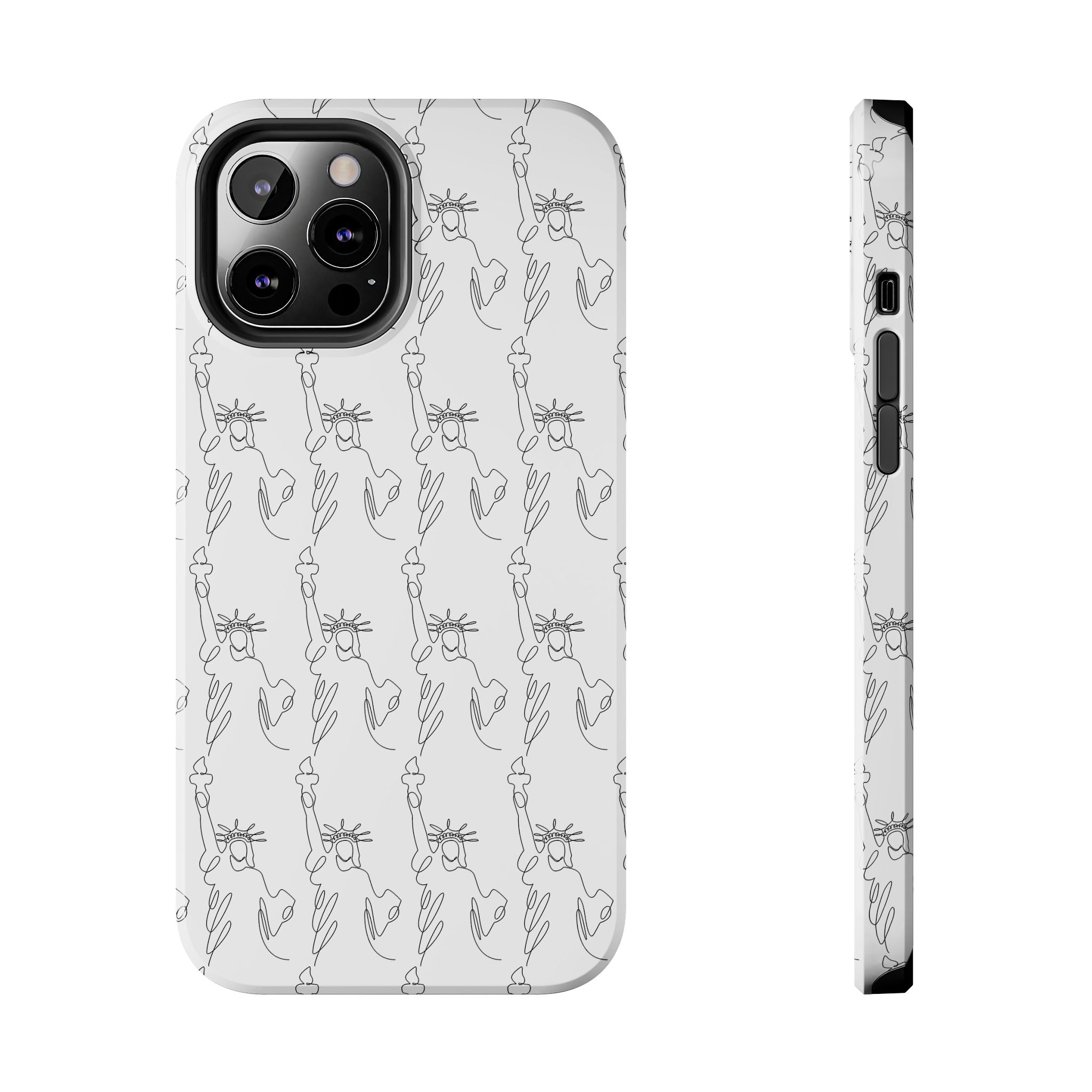 Statue of Liberty Sketch Tough Phone Case — Minimal Patriotic iPhone Cover