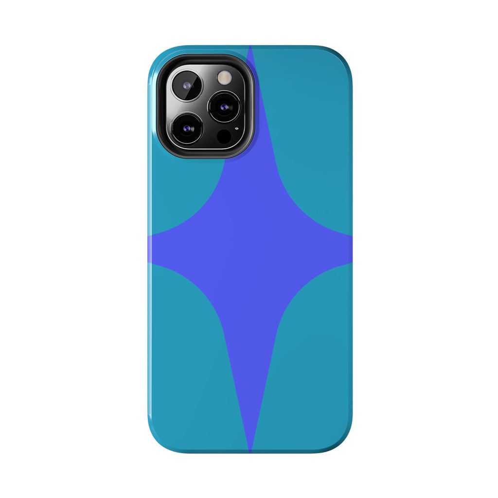 Teal & Indigo Starburst Tough Phone Case — Durable Protective Phone Case