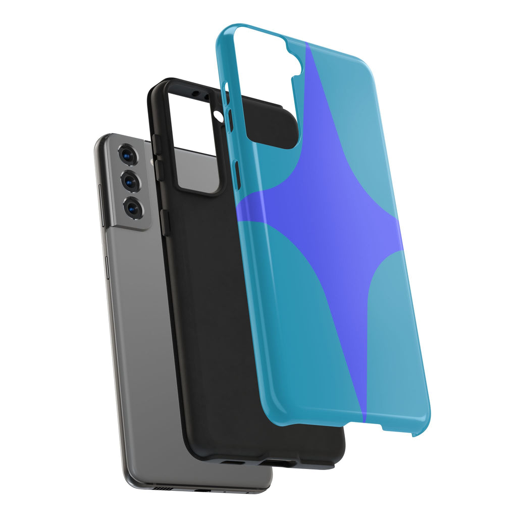 Teal & Indigo Starburst Tough Phone Case — Durable Protective Phone Case