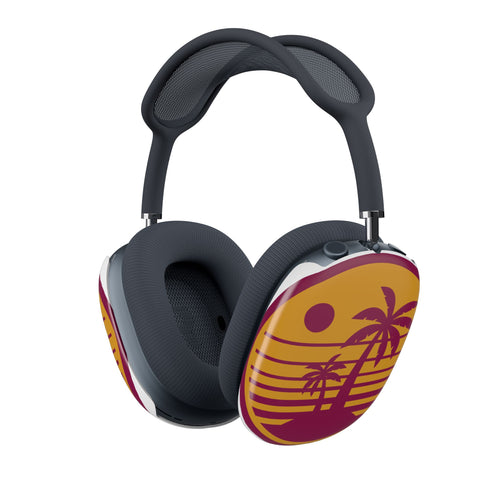 AirPods Max Shell Case — Retro Sunset Palm Tree Design