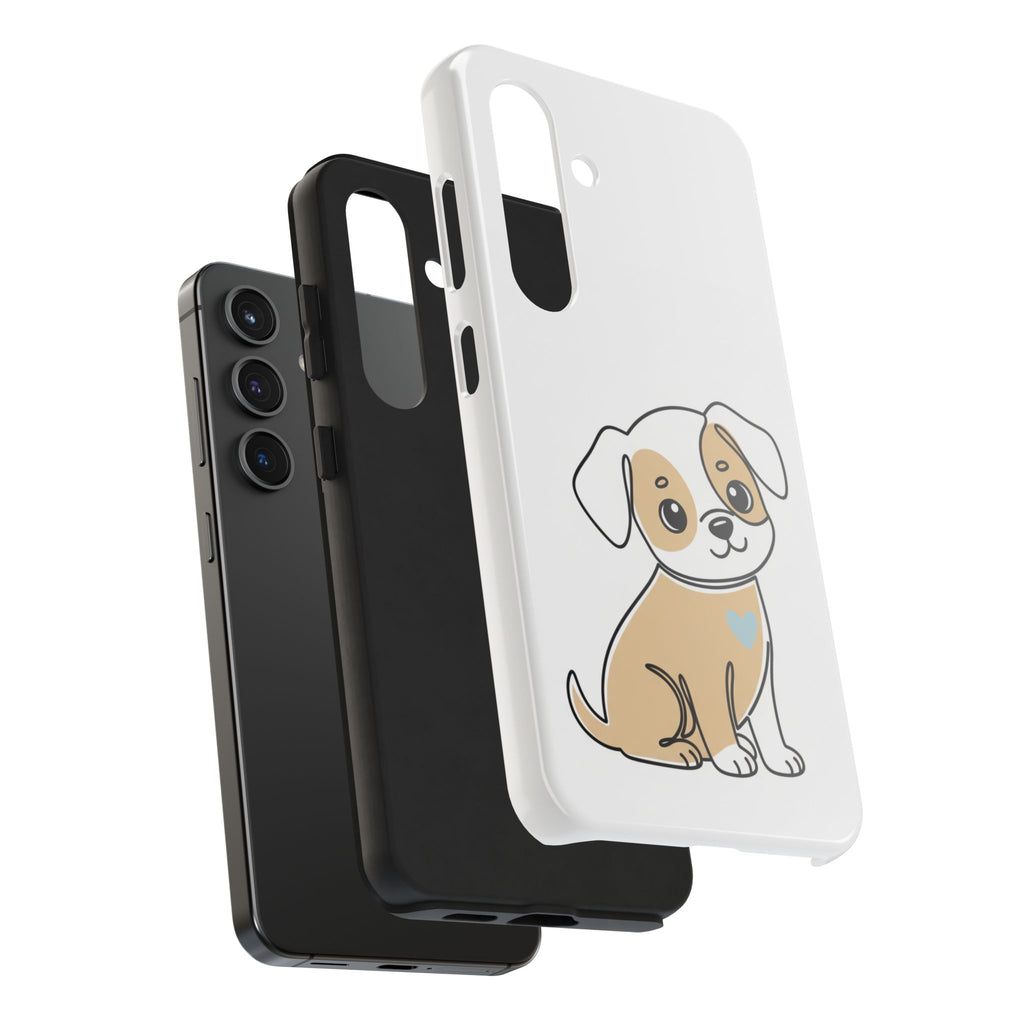 Cute Puppy Tough Phone Case – Cartoon Dog Protective Phone Cover