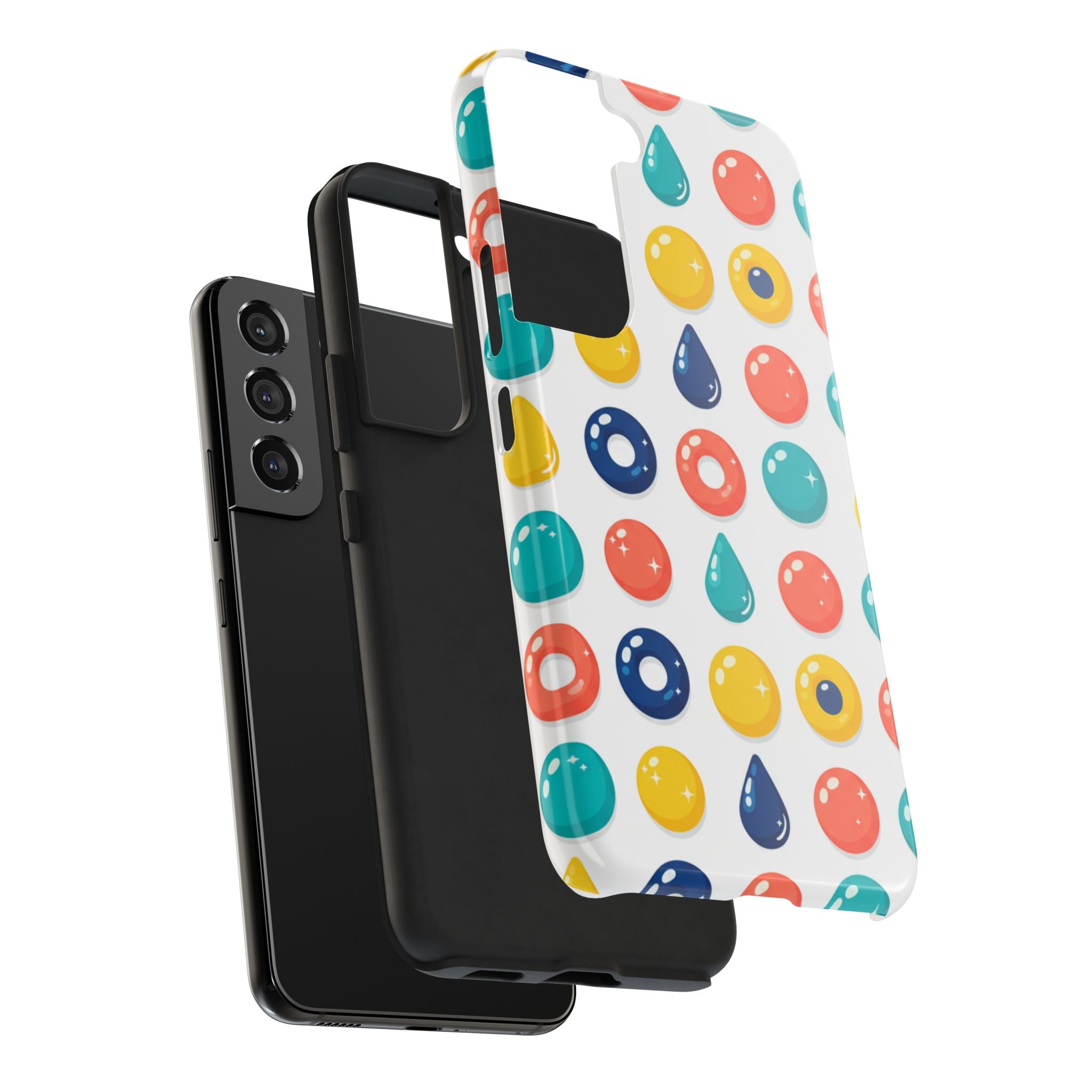 Colorful Candy Dot Tough Phone Case — Bright Retro Polka Drop Design