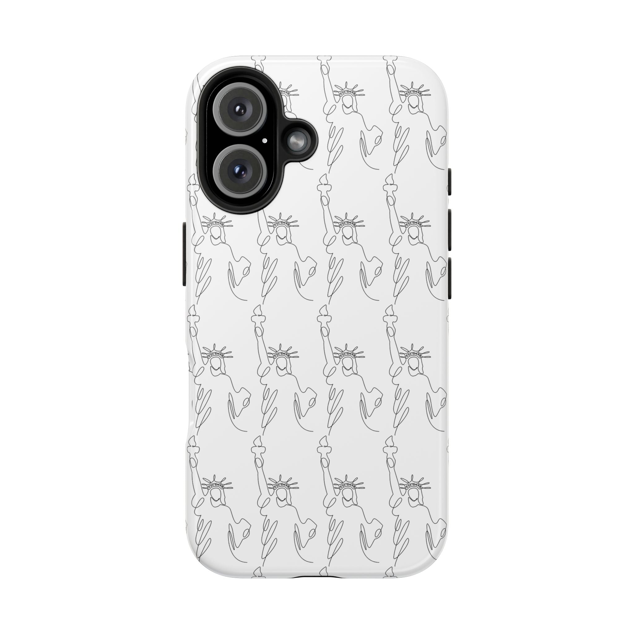 Statue of Liberty Sketch Tough Phone Case — Minimal Patriotic iPhone Cover