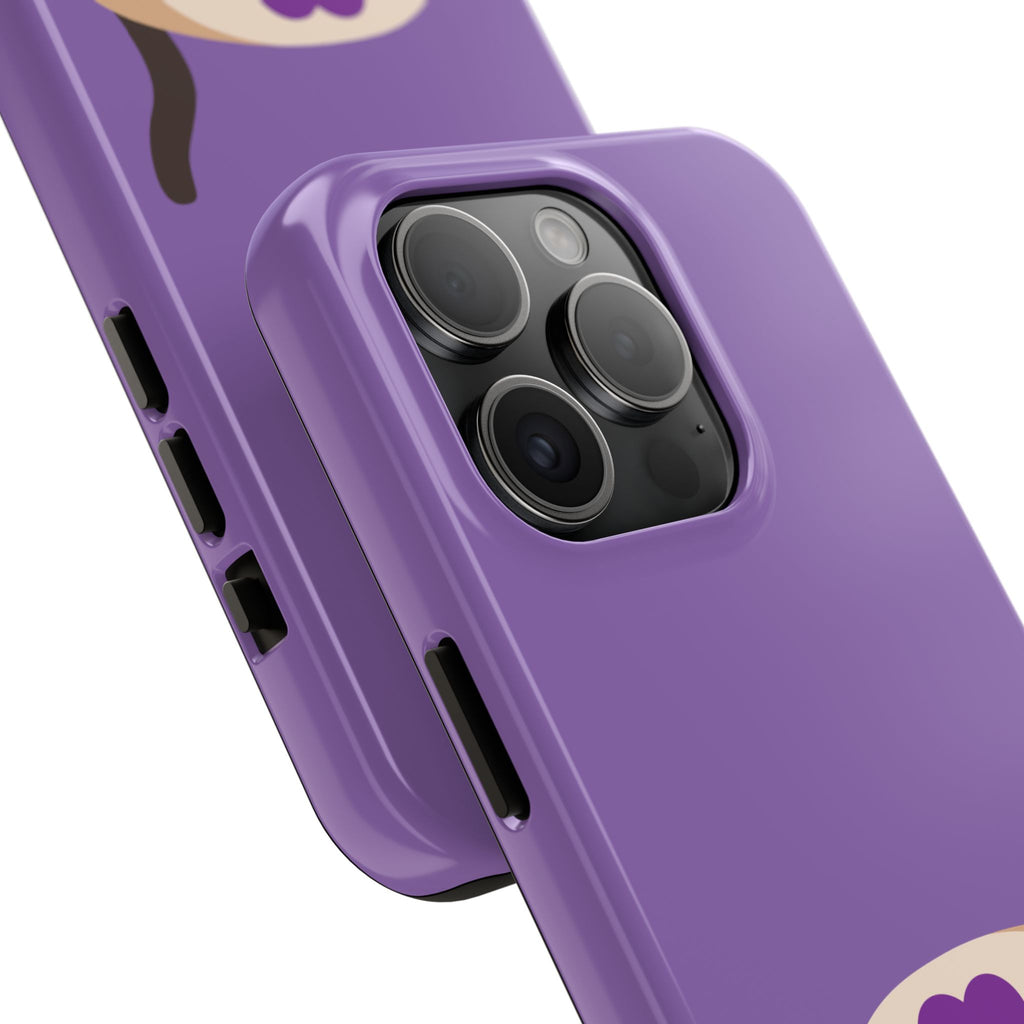 Purple Cute Cat-in-Bread Tough Phone Case — Cute Cat Heart Design