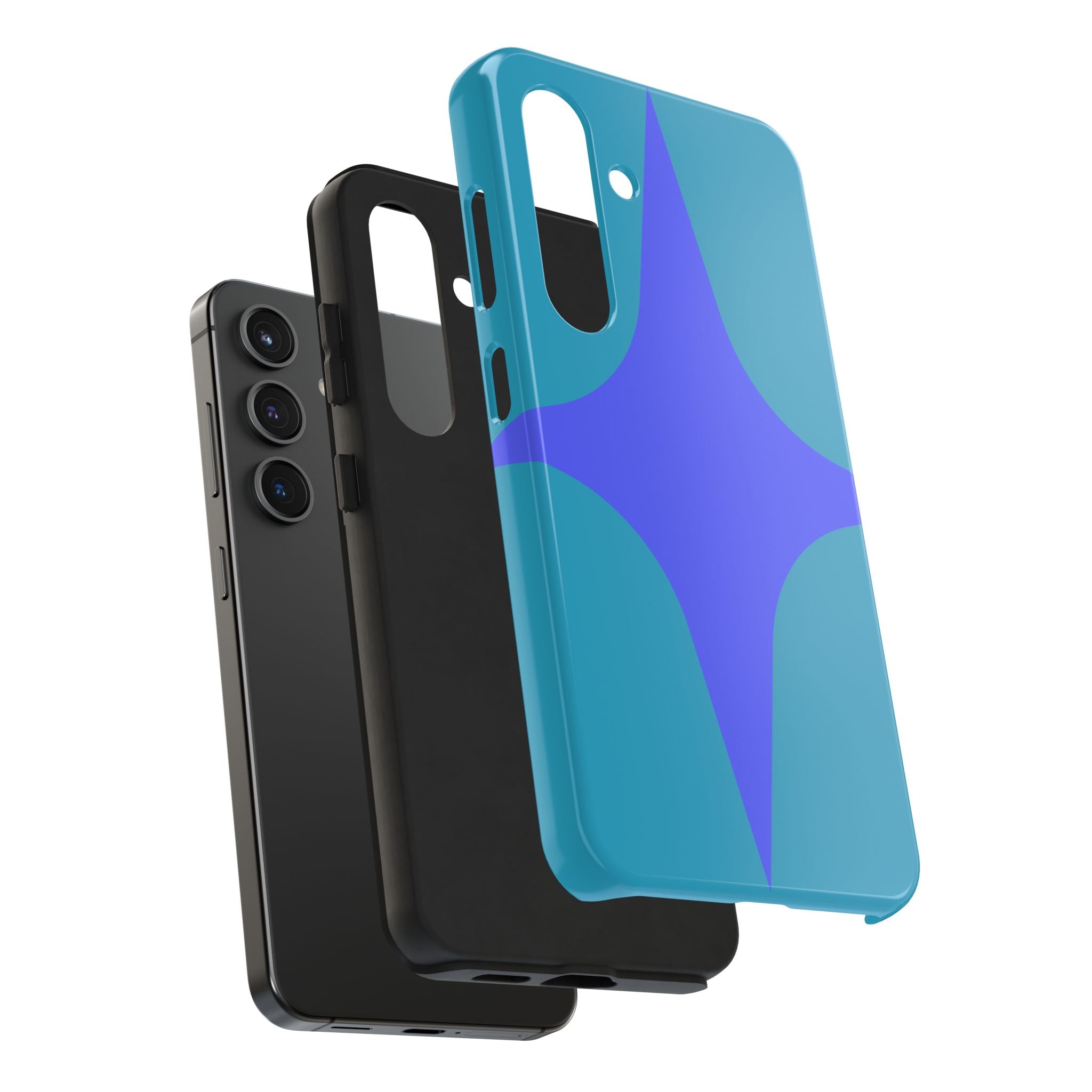 Teal & Indigo Starburst Tough Phone Case — Durable Protective Phone Case
