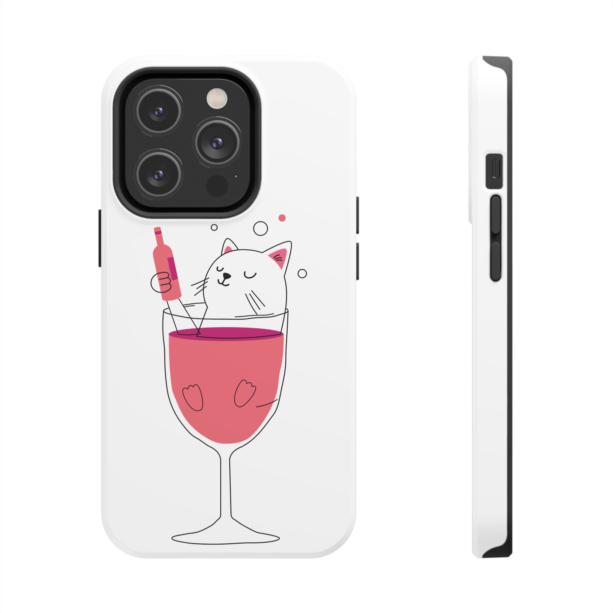 Cat Wine Phone Case — Cute Cat in Wine Glass Protective Case