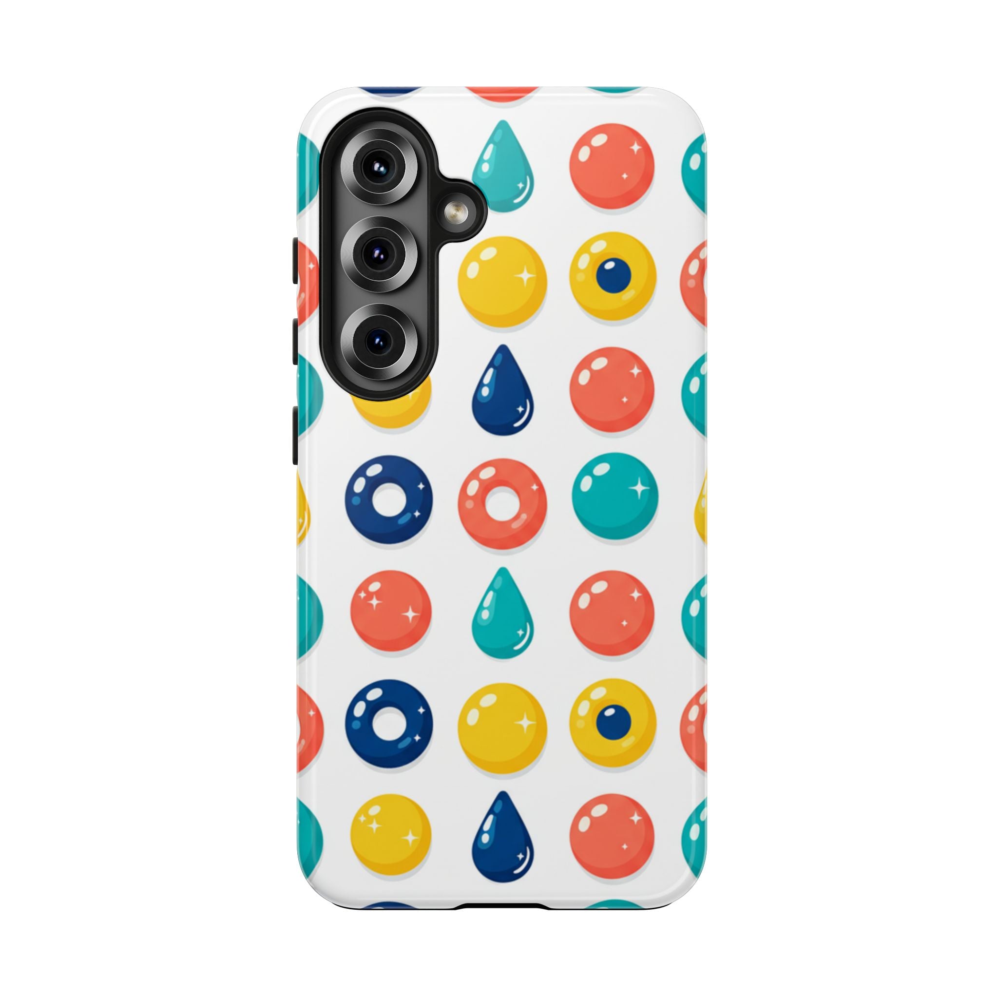 Colorful Candy Dot Tough Phone Case — Bright Retro Polka Drop Design