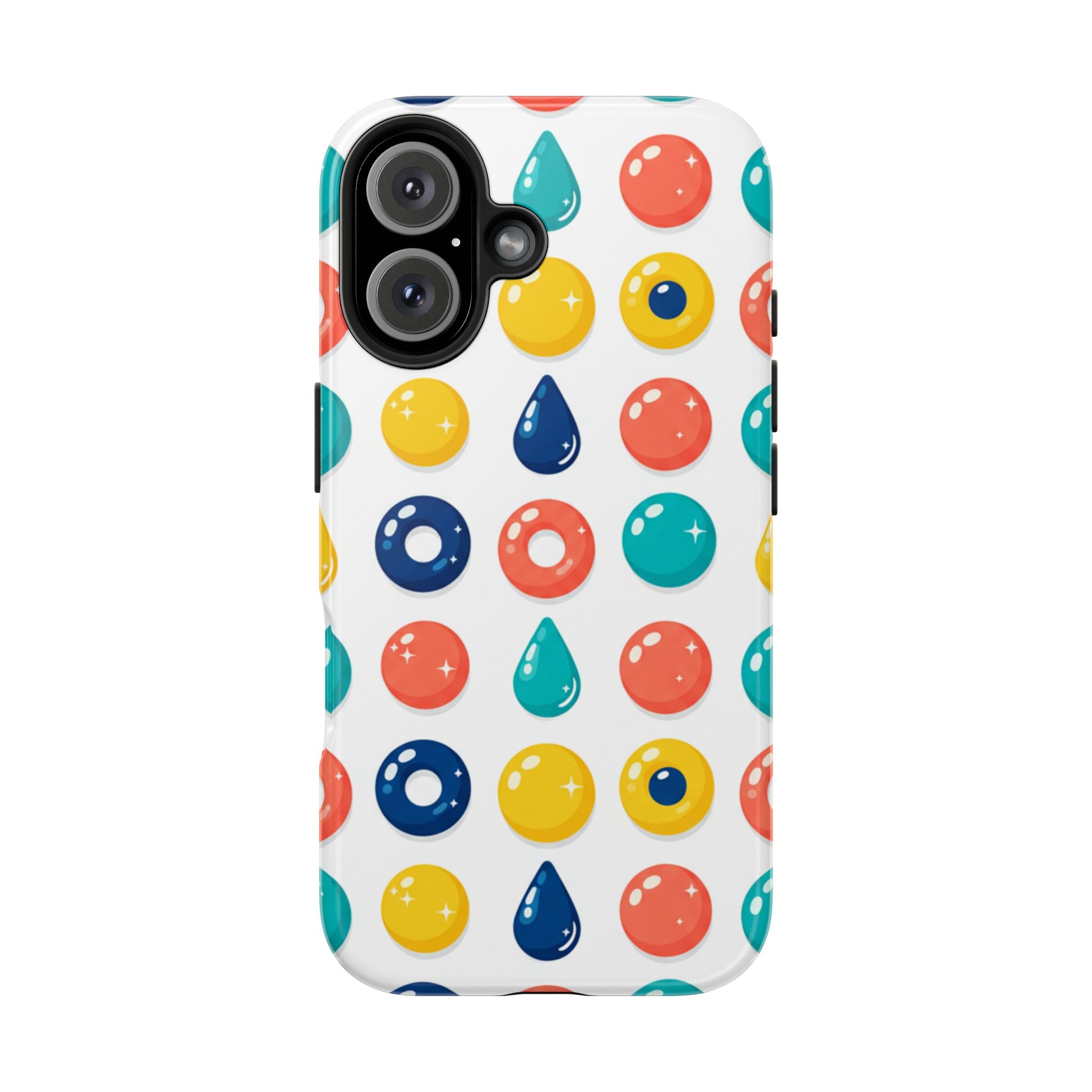 Colorful Candy Dot Tough Phone Case — Bright Retro Polka Drop Design