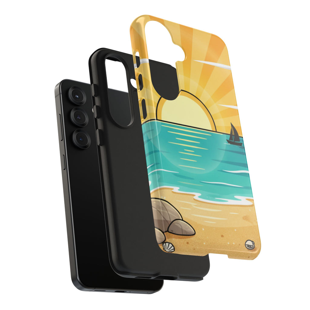 Tough Phone Case — Sunset Beach Sailboat Design
