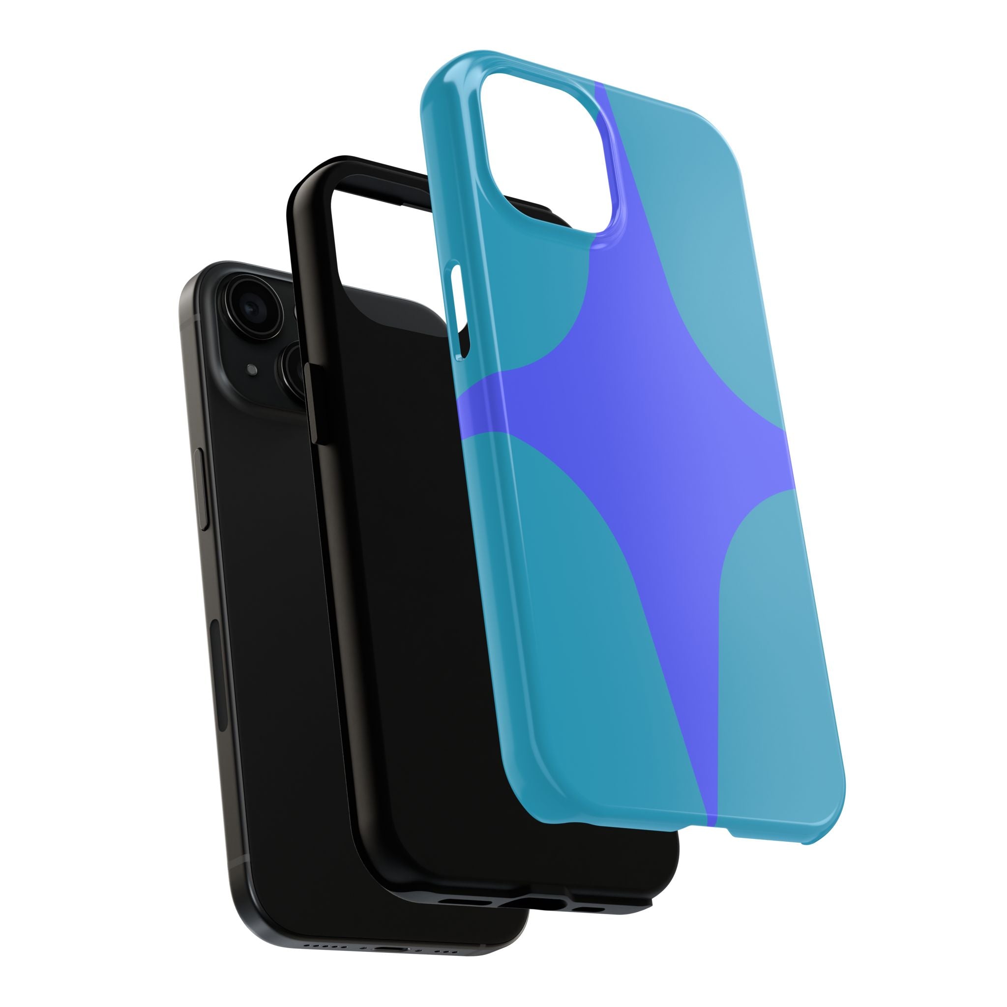 Teal & Indigo Starburst Tough Phone Case — Durable Protective Phone Case