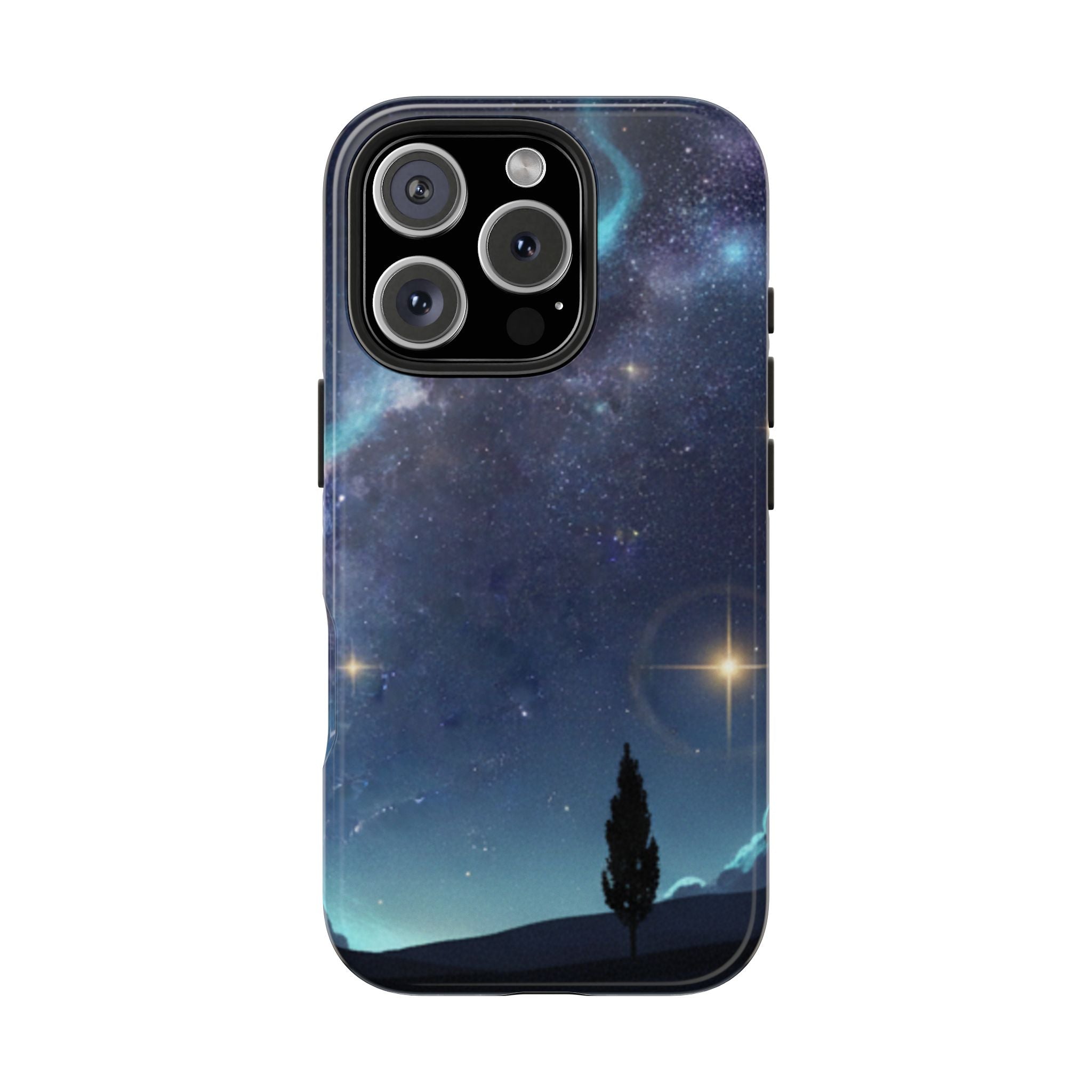 Galaxy Night Sky Tough Phone Case — Starry Landscape Protective Phone Cover