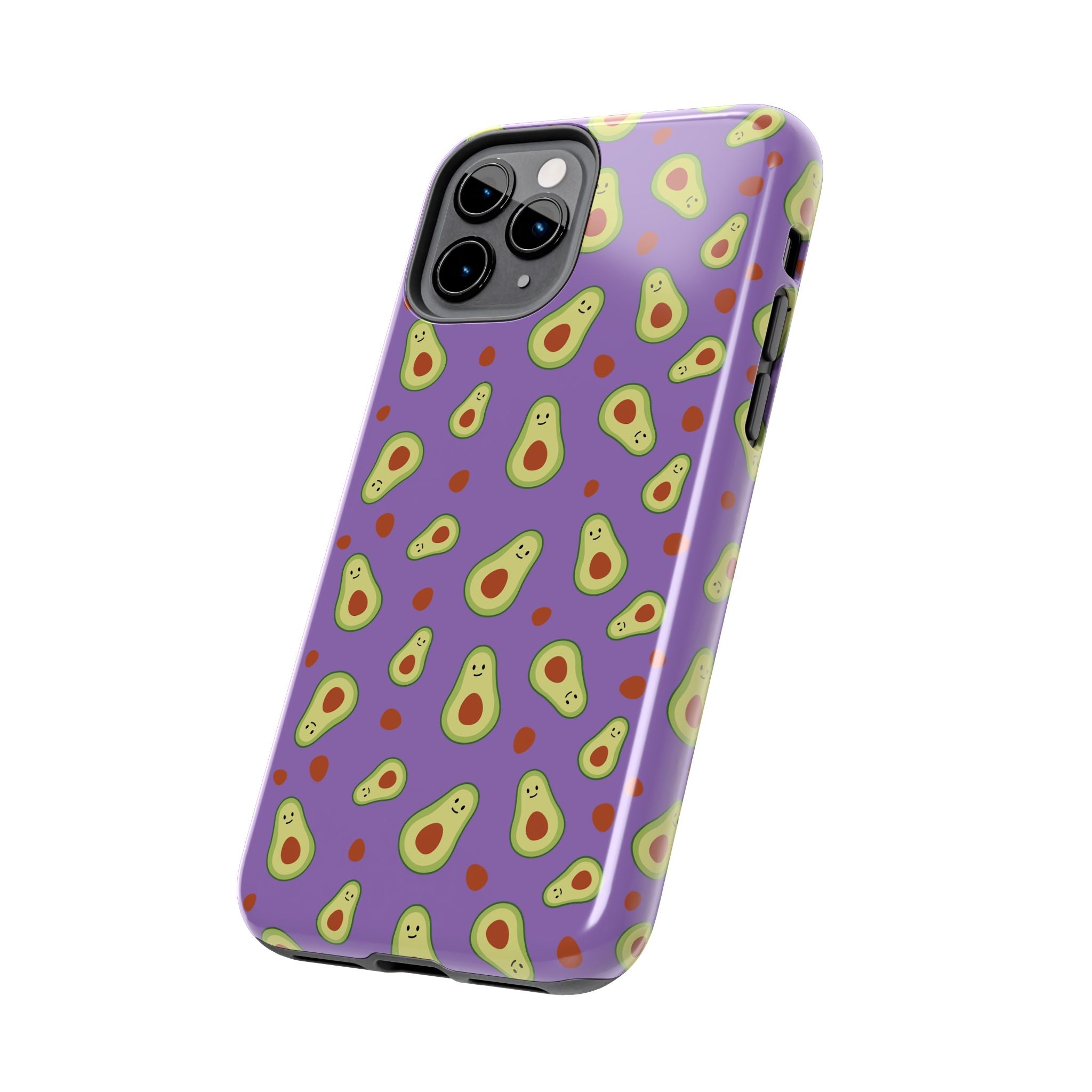 Avocado Pattern Tough Phone Case — Cute Purple Avocado Phone Cover