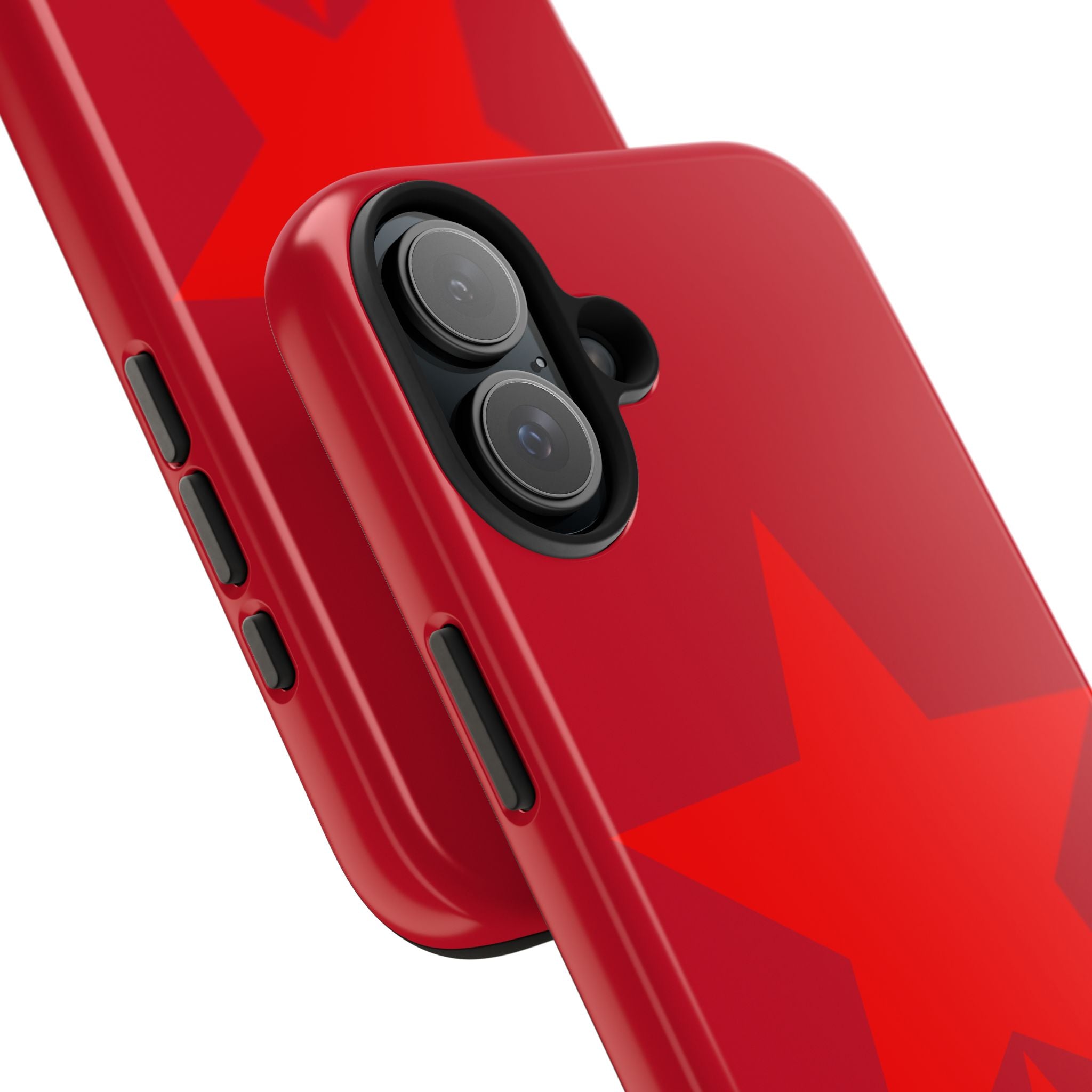 Red Star Tough Phone Case — Dual-Star Protective iPhone Cover