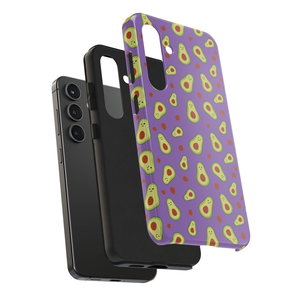 Avocado Pattern Tough Phone Case — Cute Purple Avocado Phone Cover