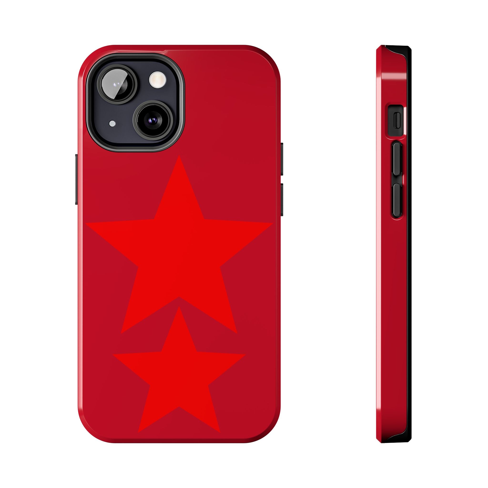 Red Star Tough Phone Case — Dual-Star Protective iPhone Cover