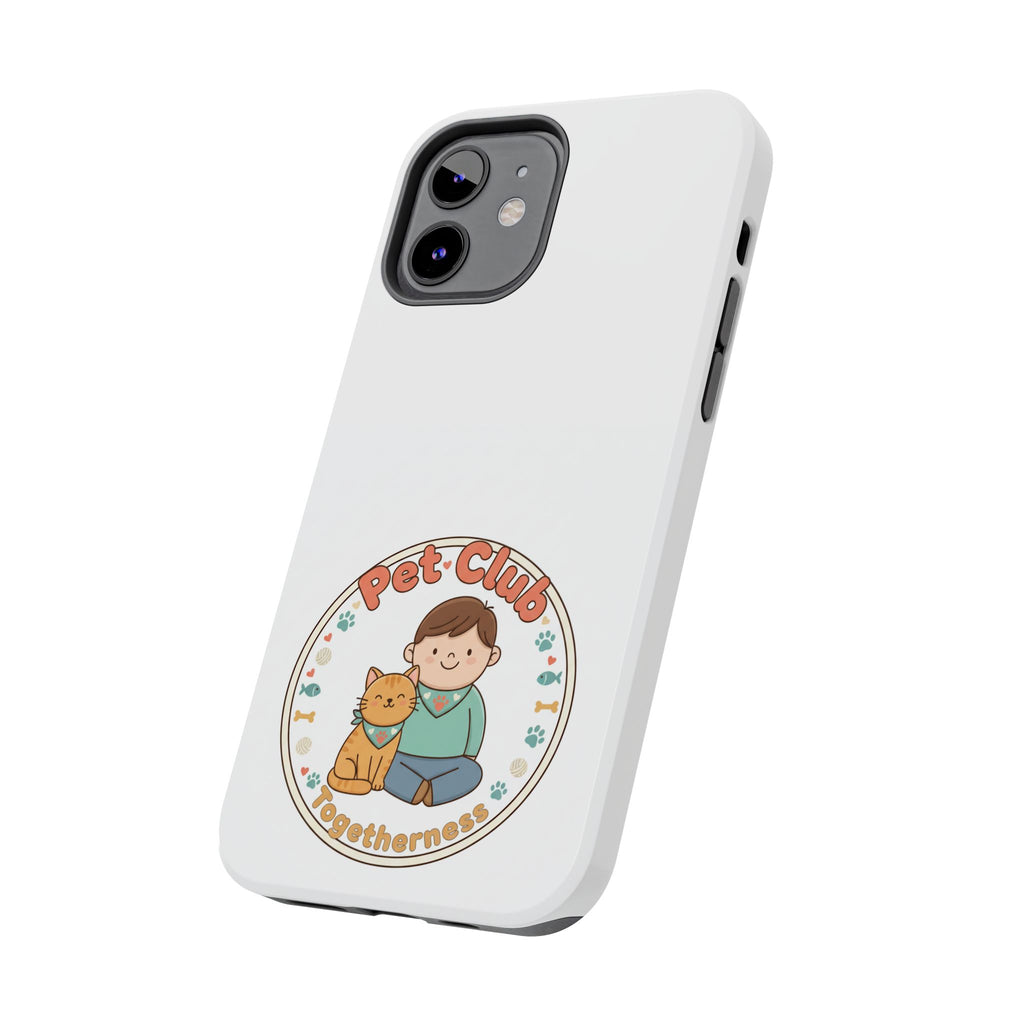 Pet Club Tough Phone Case — Cute Boy & Cat Illustration, "Togetherness" Design