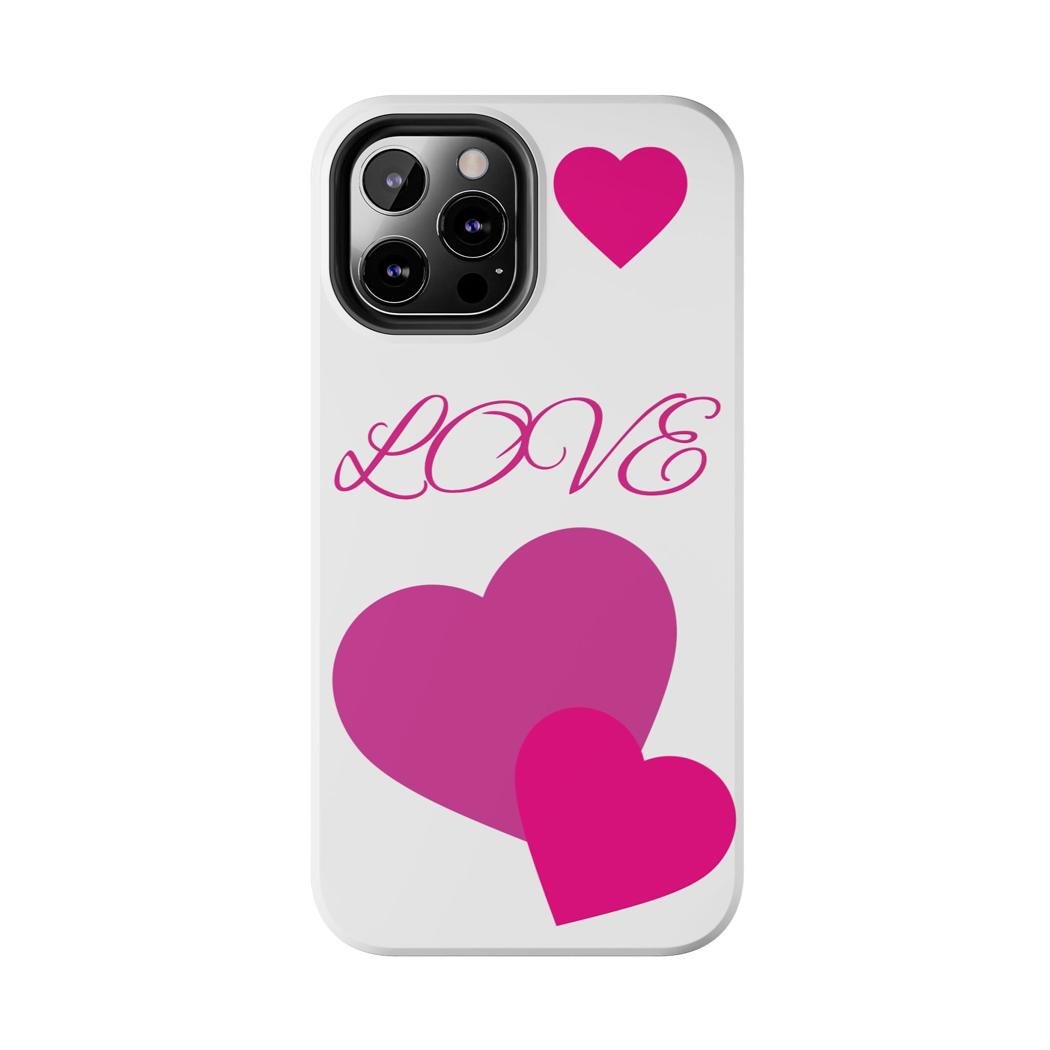 Love Heart Tough Phone Case — Pink Hearts Protective Phone Cover