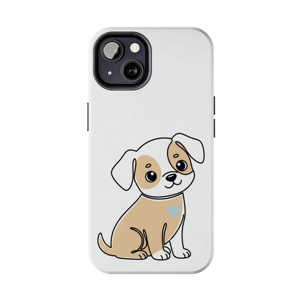 Cute Puppy Tough Phone Case – Cartoon Dog Protective Phone Cover