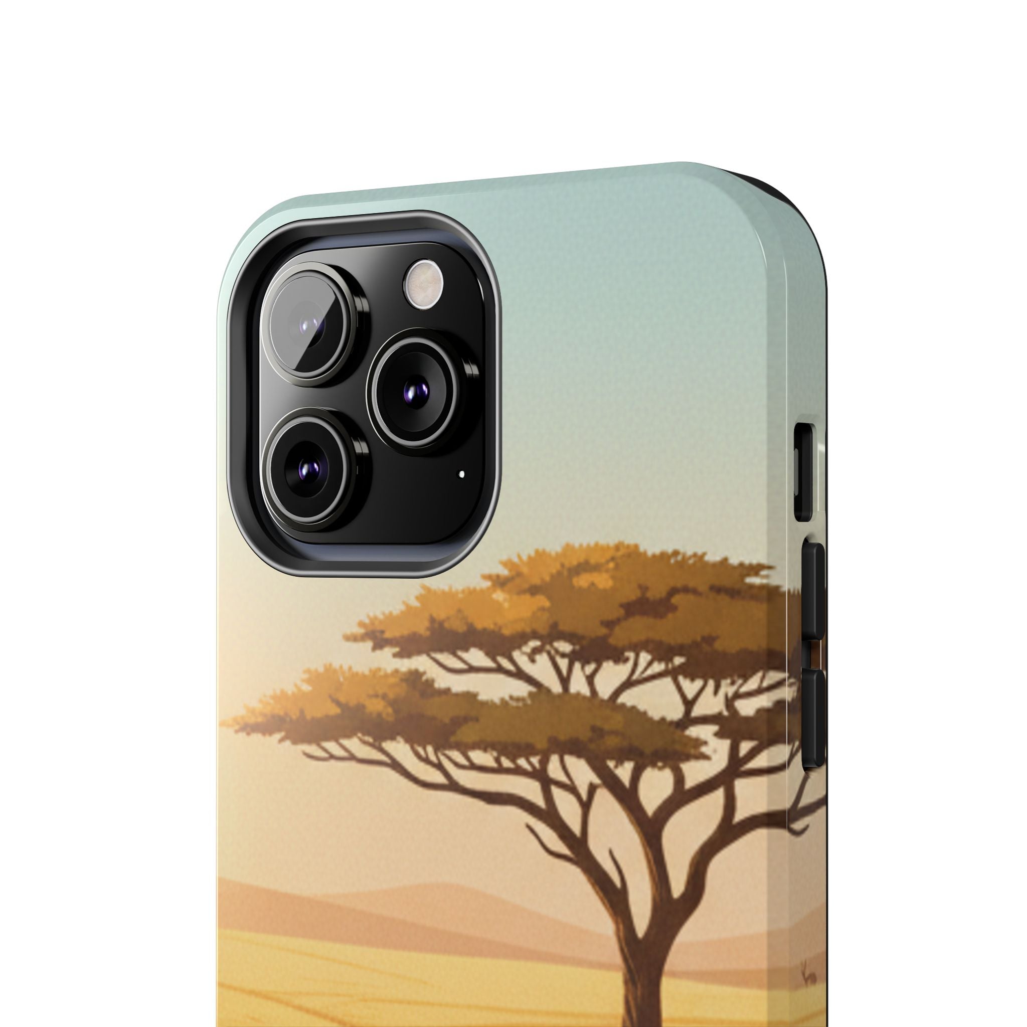 Safari Sunset Tough Phone Case — African Savanna Tree Design