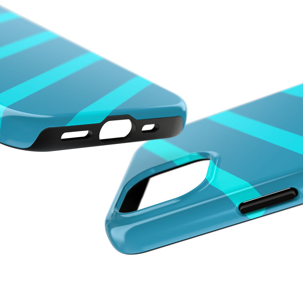 Tough Phone Case — Blue Diagonal Stripe Shockproof Cover