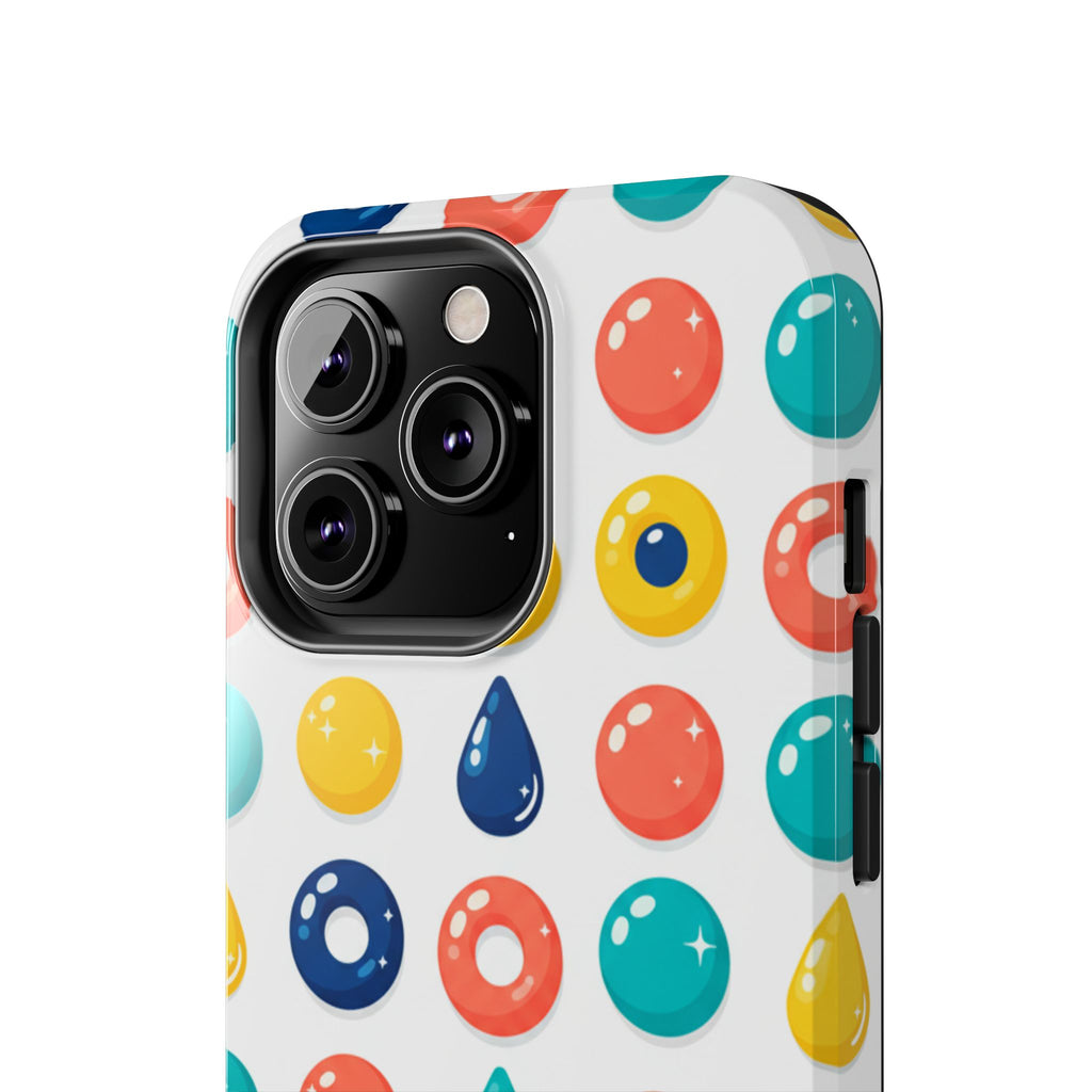 Colorful Candy Dot Tough Phone Case — Bright Retro Polka Drop Design