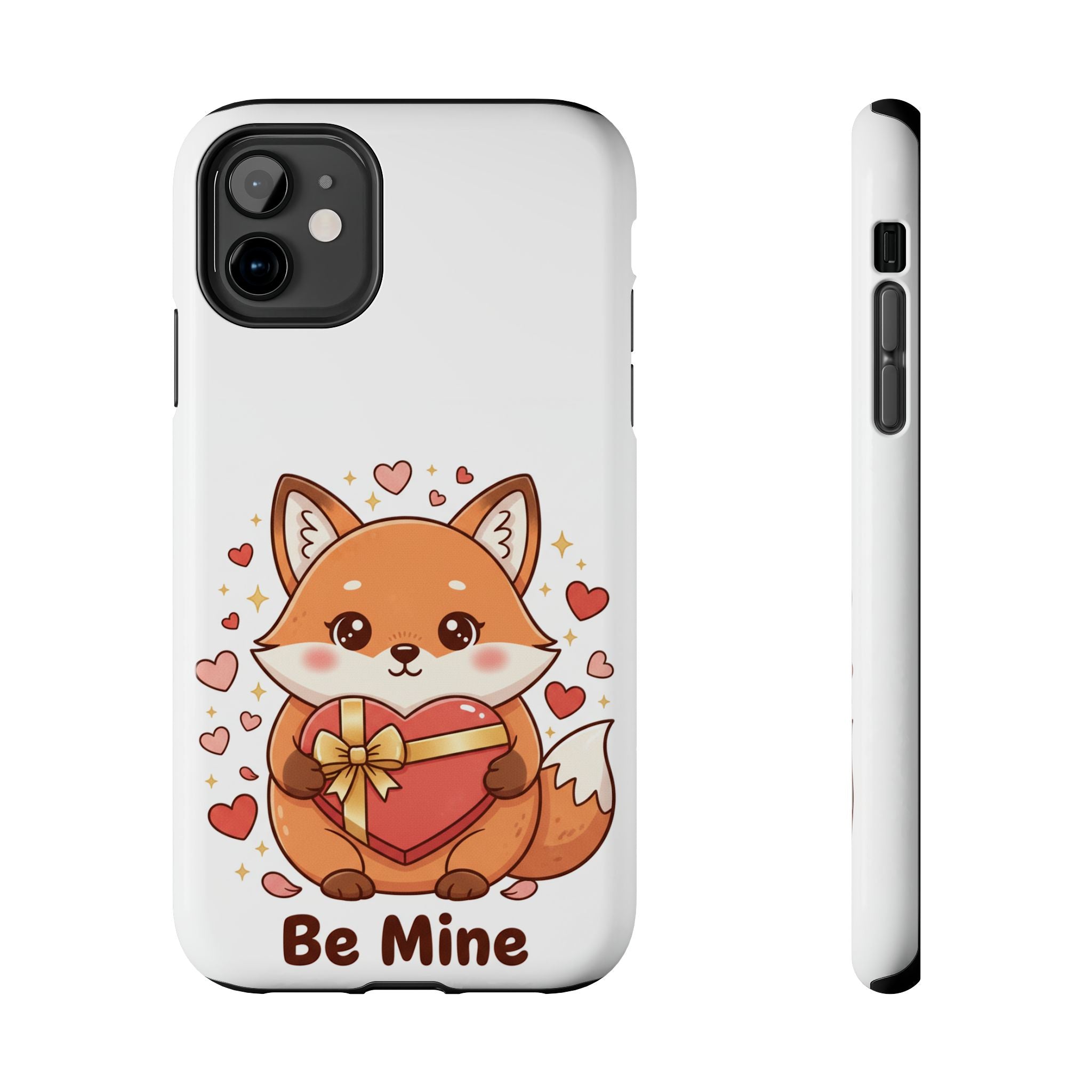 Phone Case — Cute Valentine Fox 'Be Mine' Protective Tough Case
