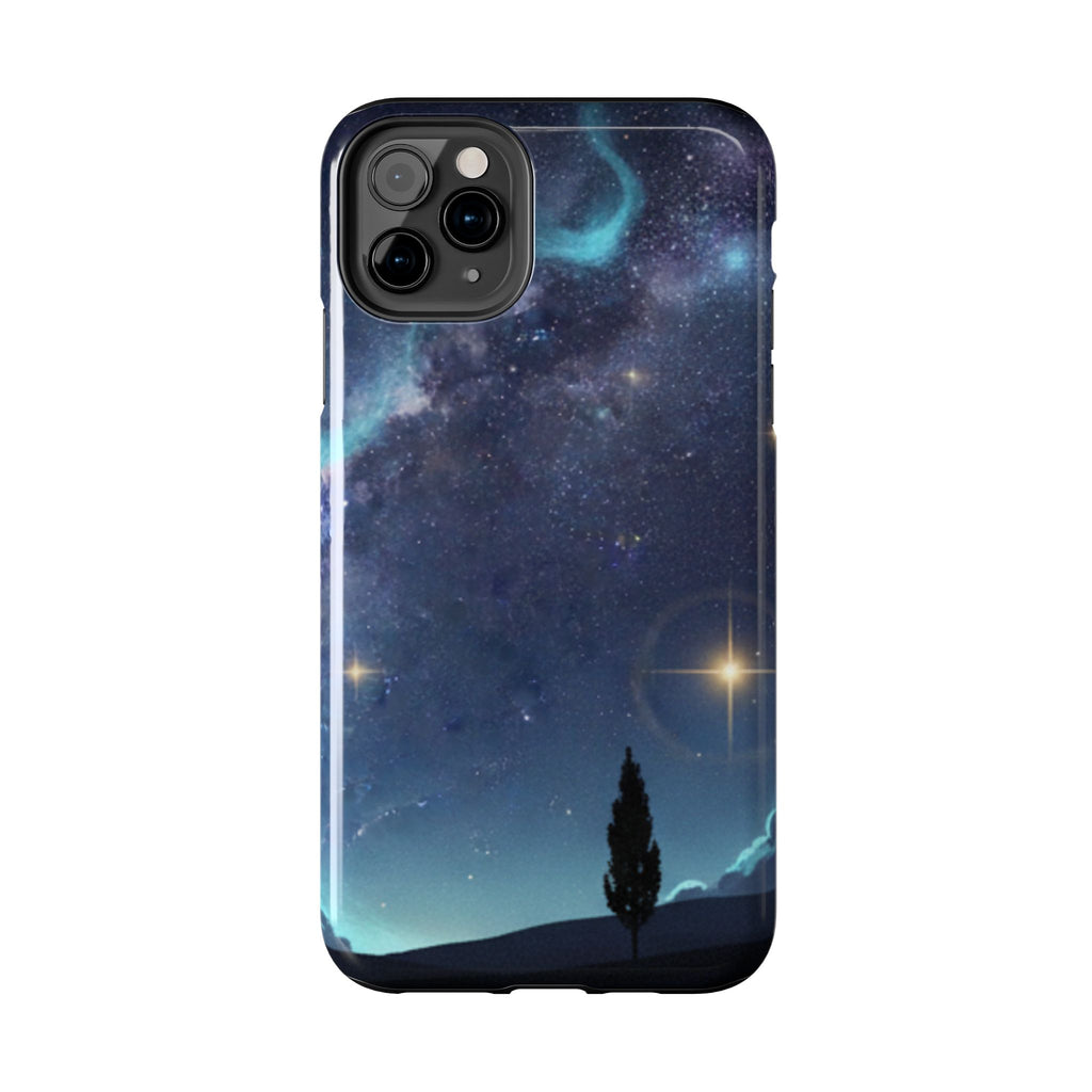 Galaxy Night Sky Tough Phone Case — Starry Landscape Protective Phone Cover