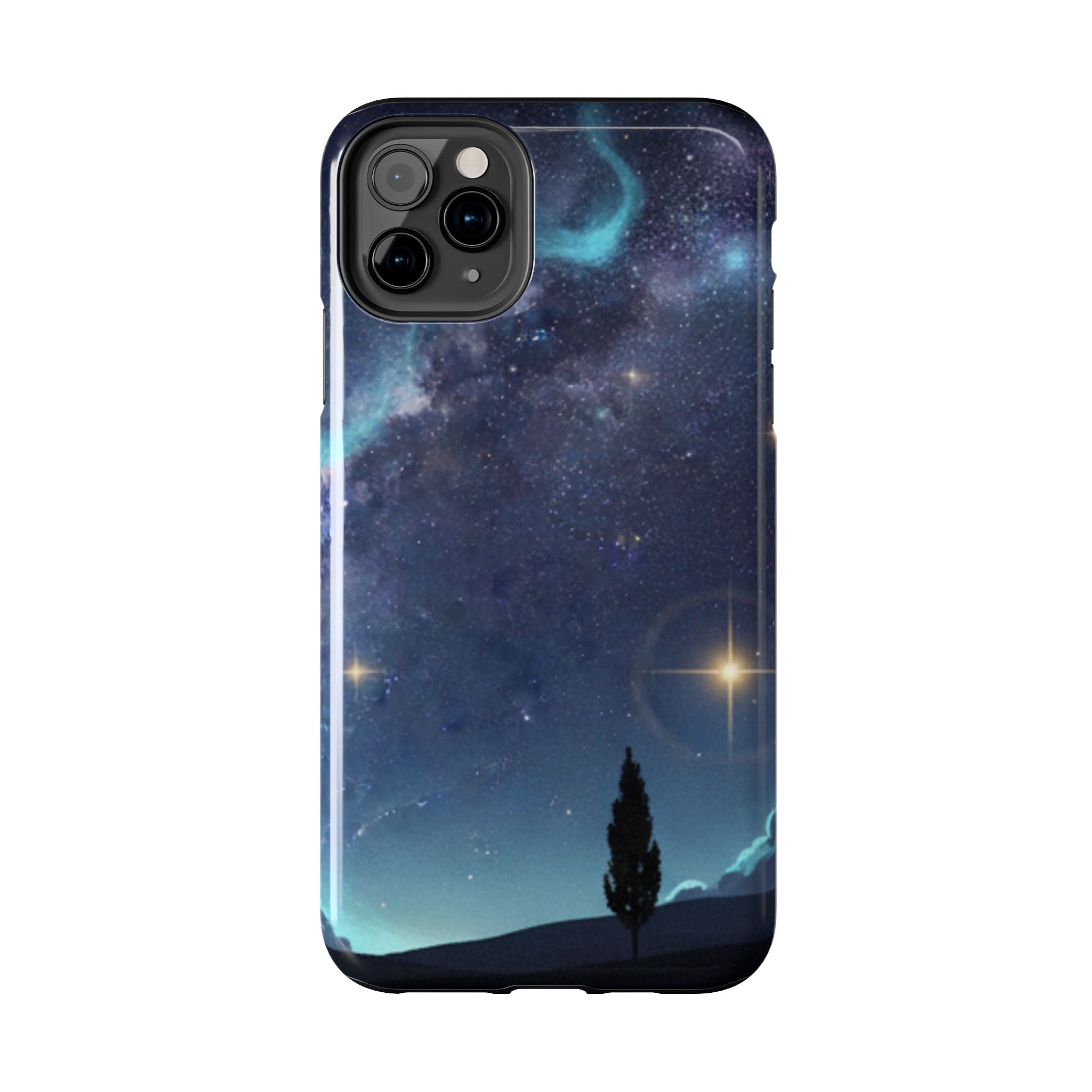 Galaxy Night Sky Tough Phone Case — Starry Landscape Protective Phone Cover