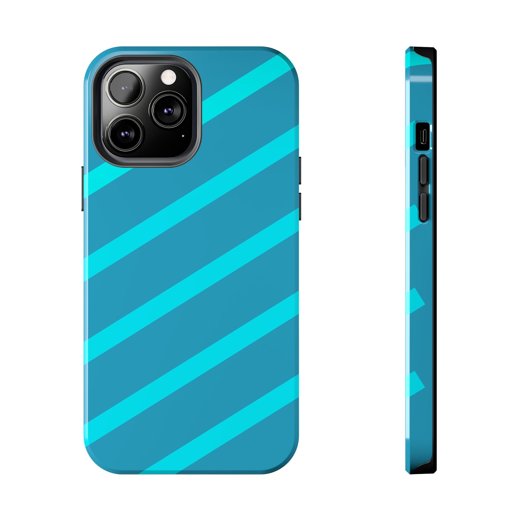 Tough Phone Case — Blue Diagonal Stripe Shockproof Cover