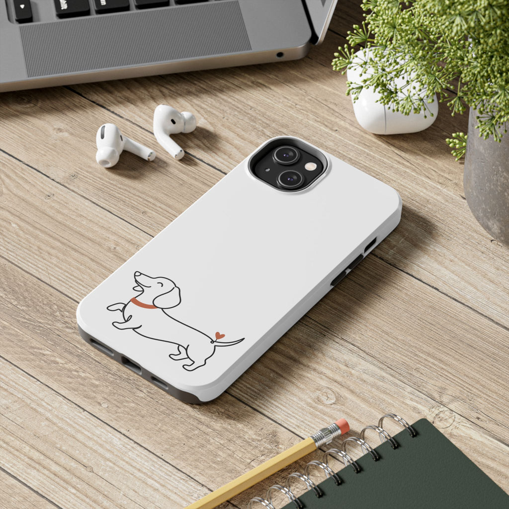 Dachshund Heart Tough Phone Case – Cute Wiener Dog Protective Phone Cover