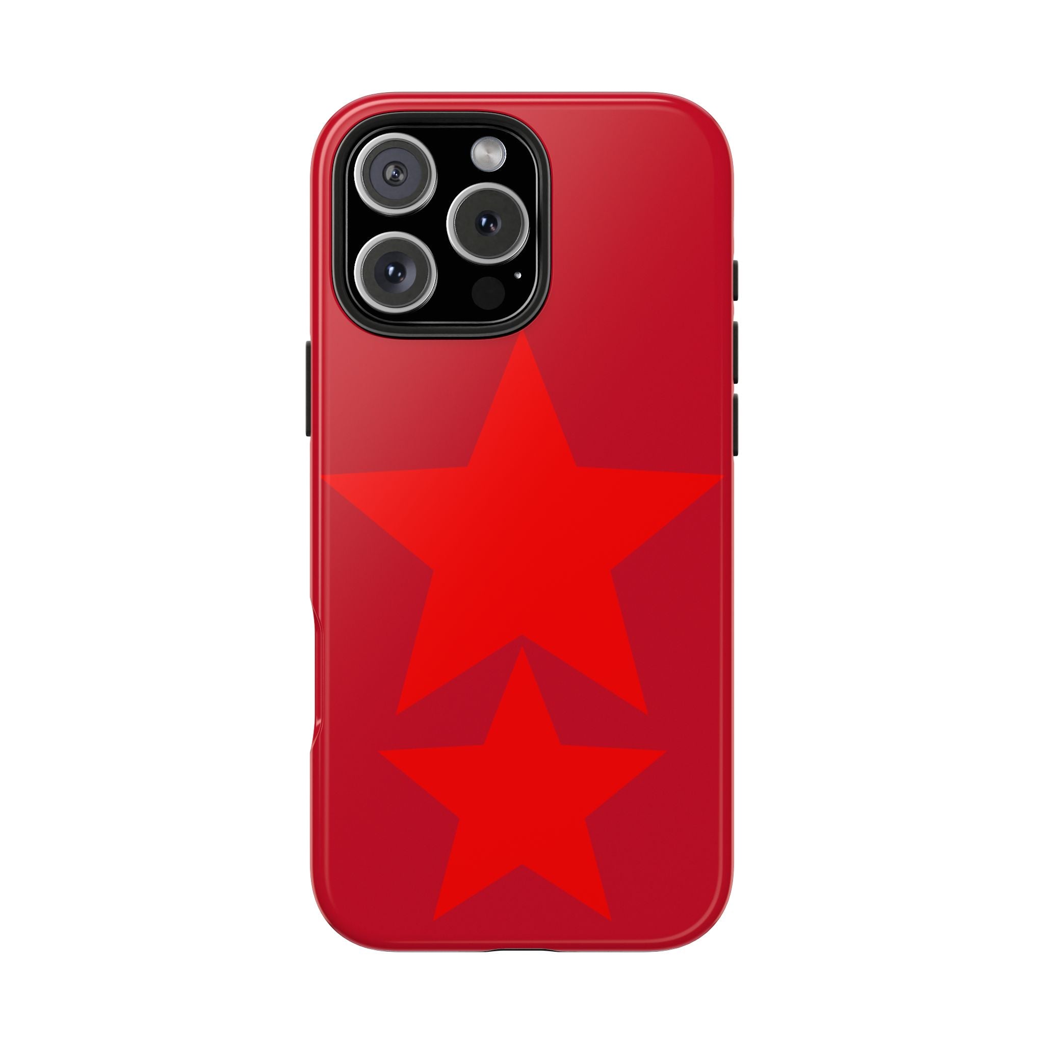 Red Star Tough Phone Case — Dual-Star Protective iPhone Cover
