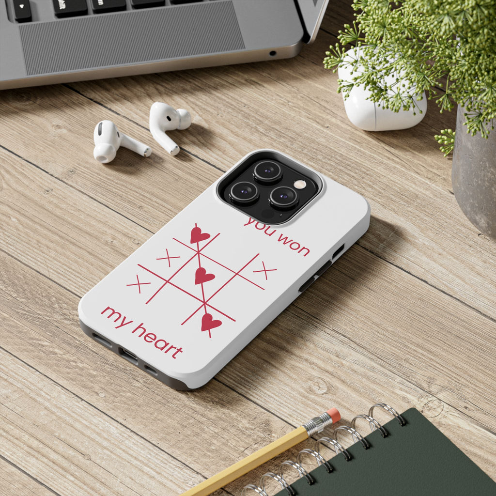 Tough Phone Case — "You Won My Heart" Tic-Tac-Toe Valentine Phone Cover