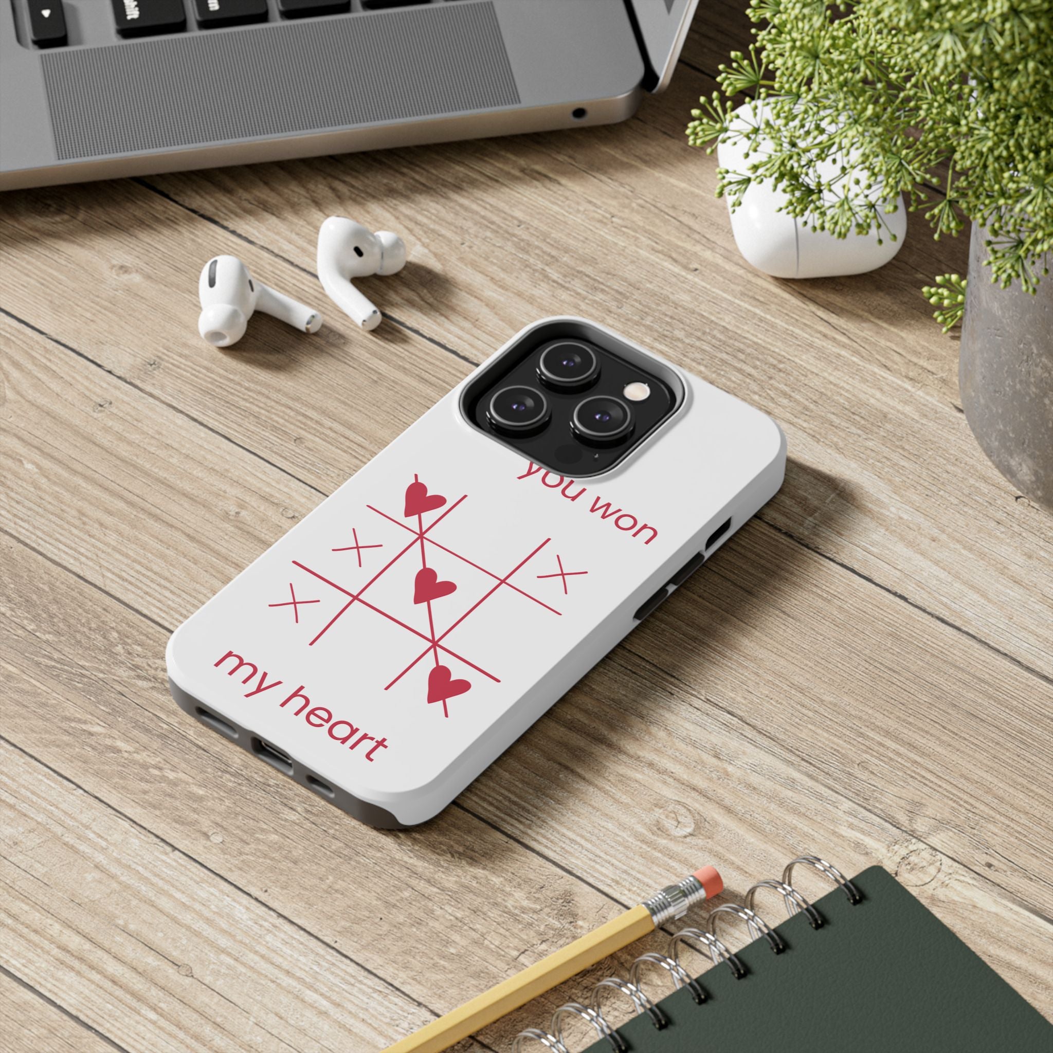 Tough Phone Case — "You Won My Heart" Tic-Tac-Toe Valentine Phone Cover