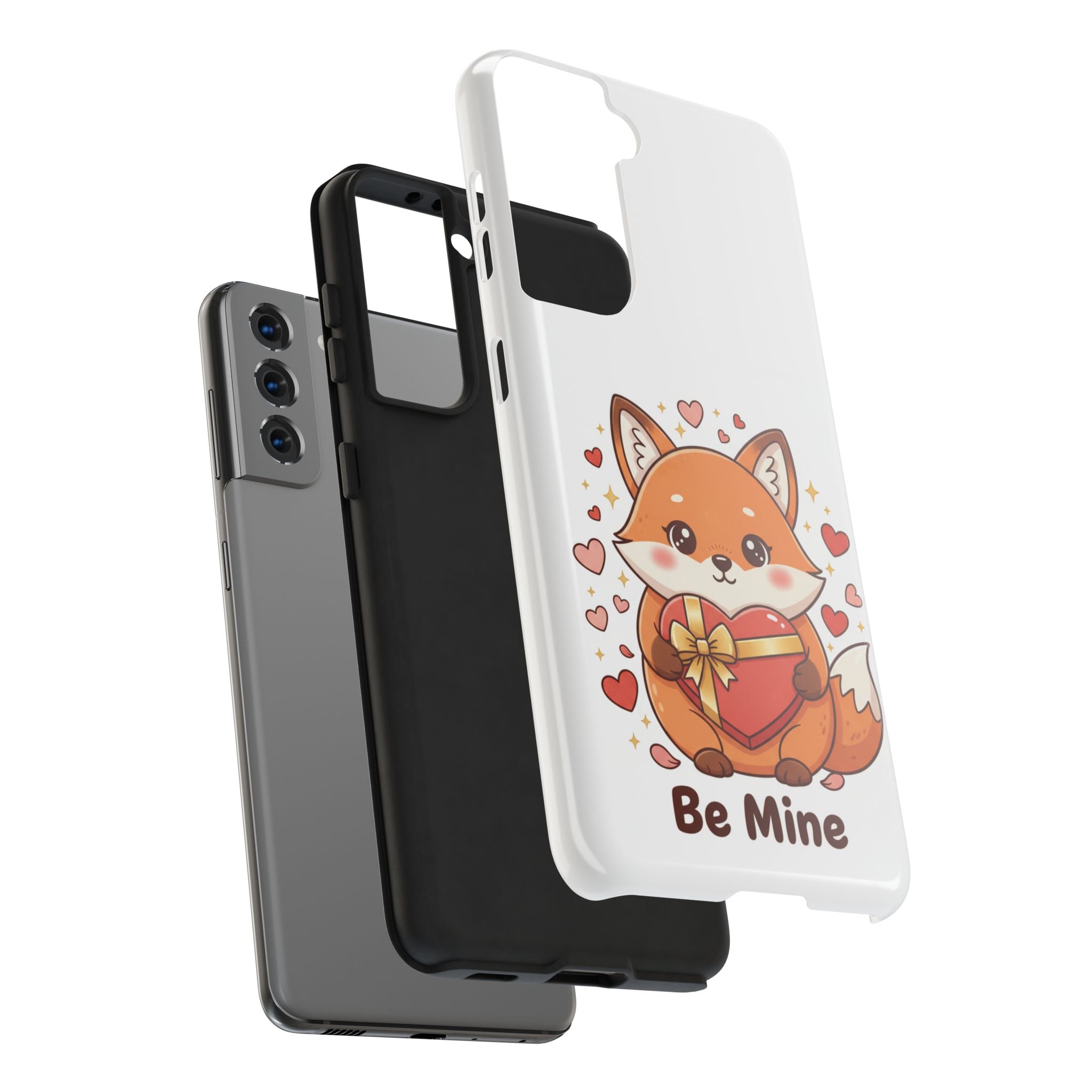 Phone Case — Cute Valentine Fox 'Be Mine' Protective Tough Case
