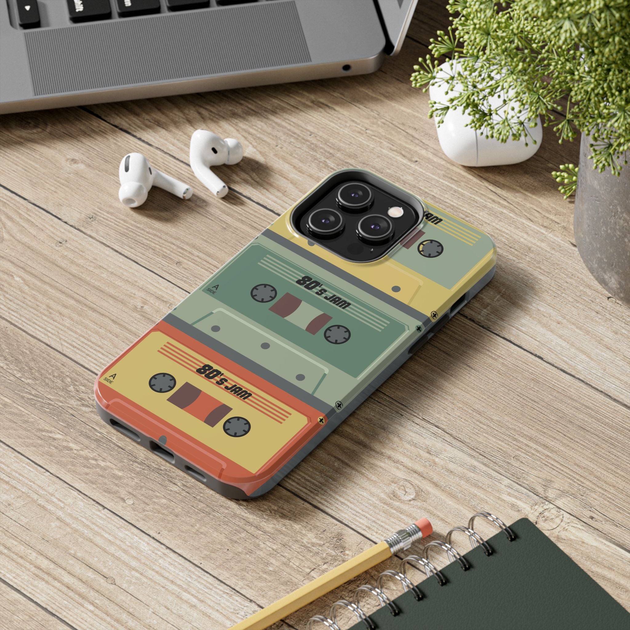 Retro 80s Cassette Tough Phone Case — "80's Jam" Vintage Tape Design