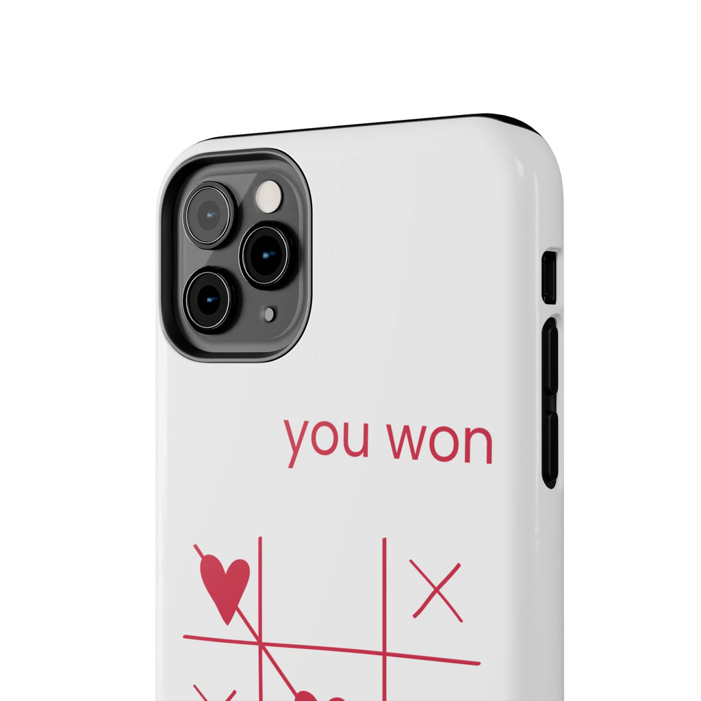 Tough Phone Case — "You Won My Heart" Tic-Tac-Toe Valentine Phone Cover