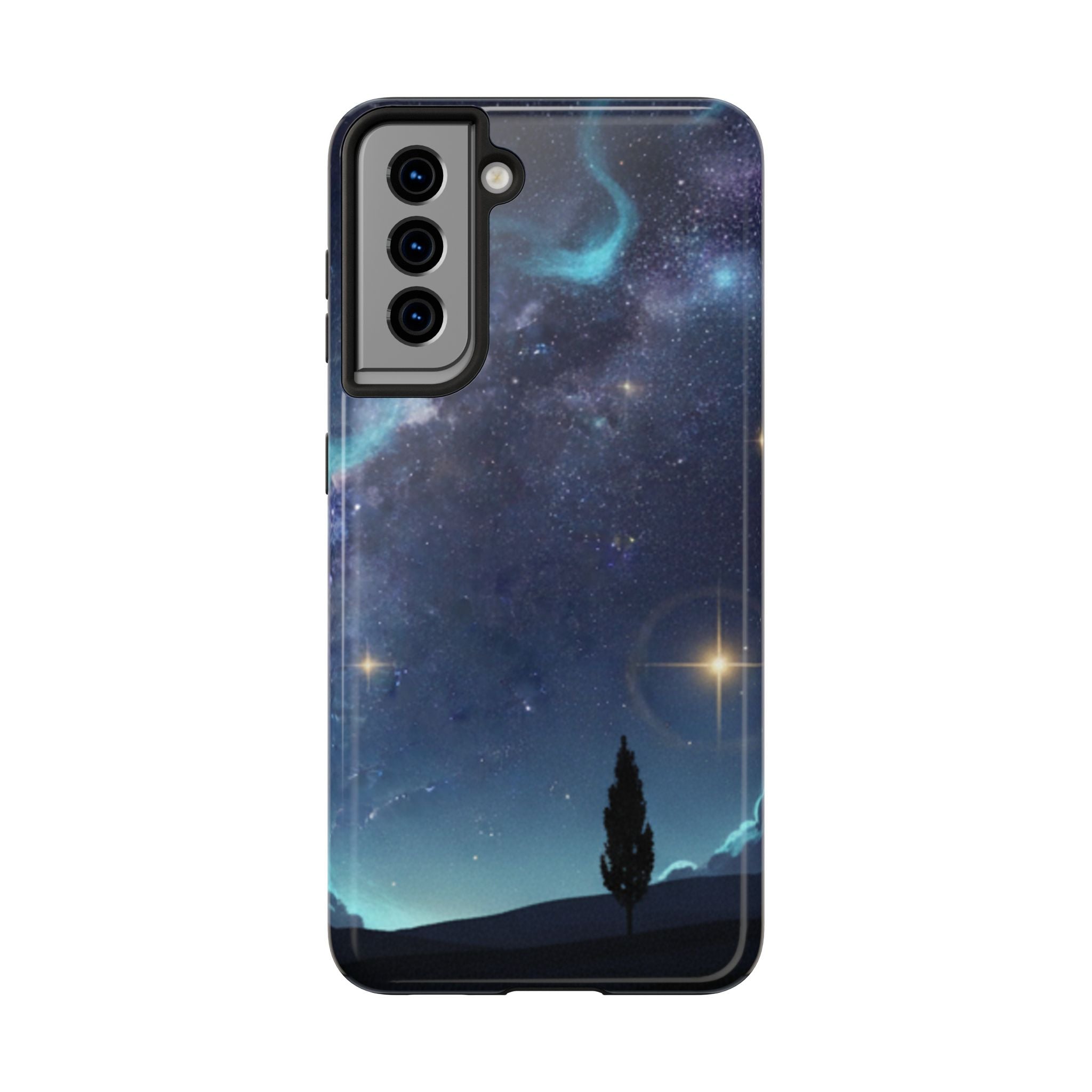 Galaxy Night Sky Tough Phone Case — Starry Landscape Protective Phone Cover
