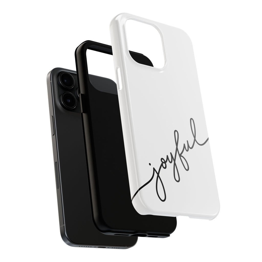 Joyful Tough Phone Case — Minimal Script Protective Phone Cover